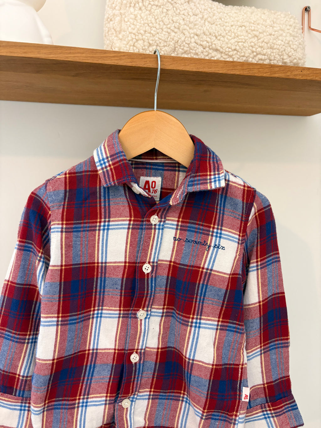 American Outfitters - hemd rode ruitjes - 4Y