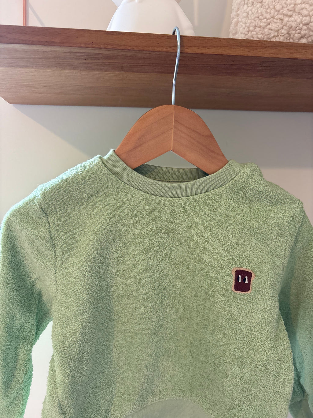 Petit Filou - groene trui badstof -12M