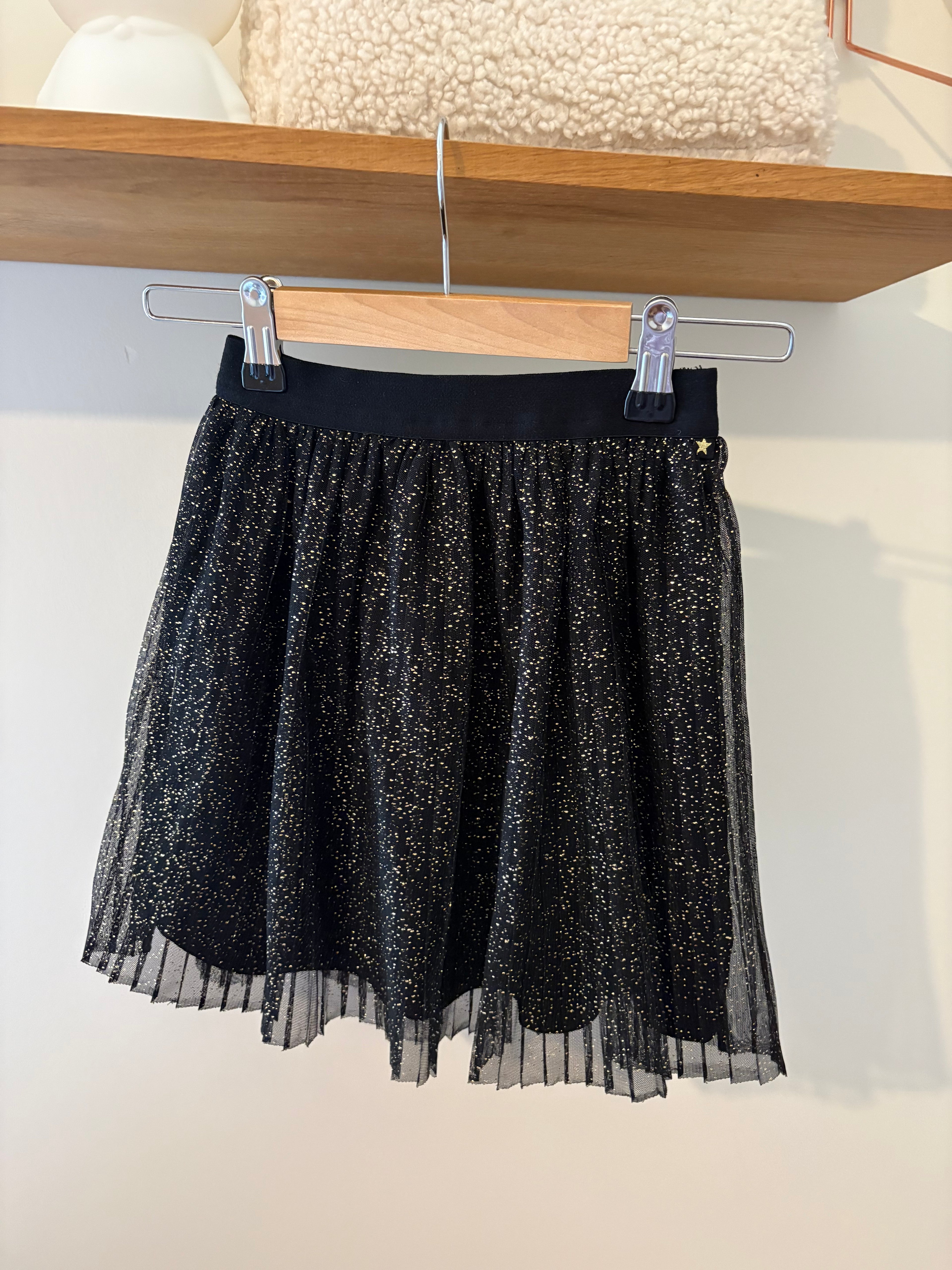 We - zwart rokje met gouden glitters - 122/128