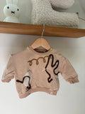 Bonnie & The Gang - bruine sweater - 0/3M