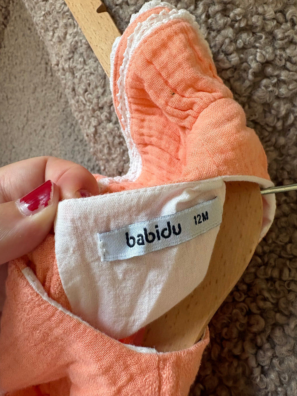 Babidu - oranje jurkje - 12M