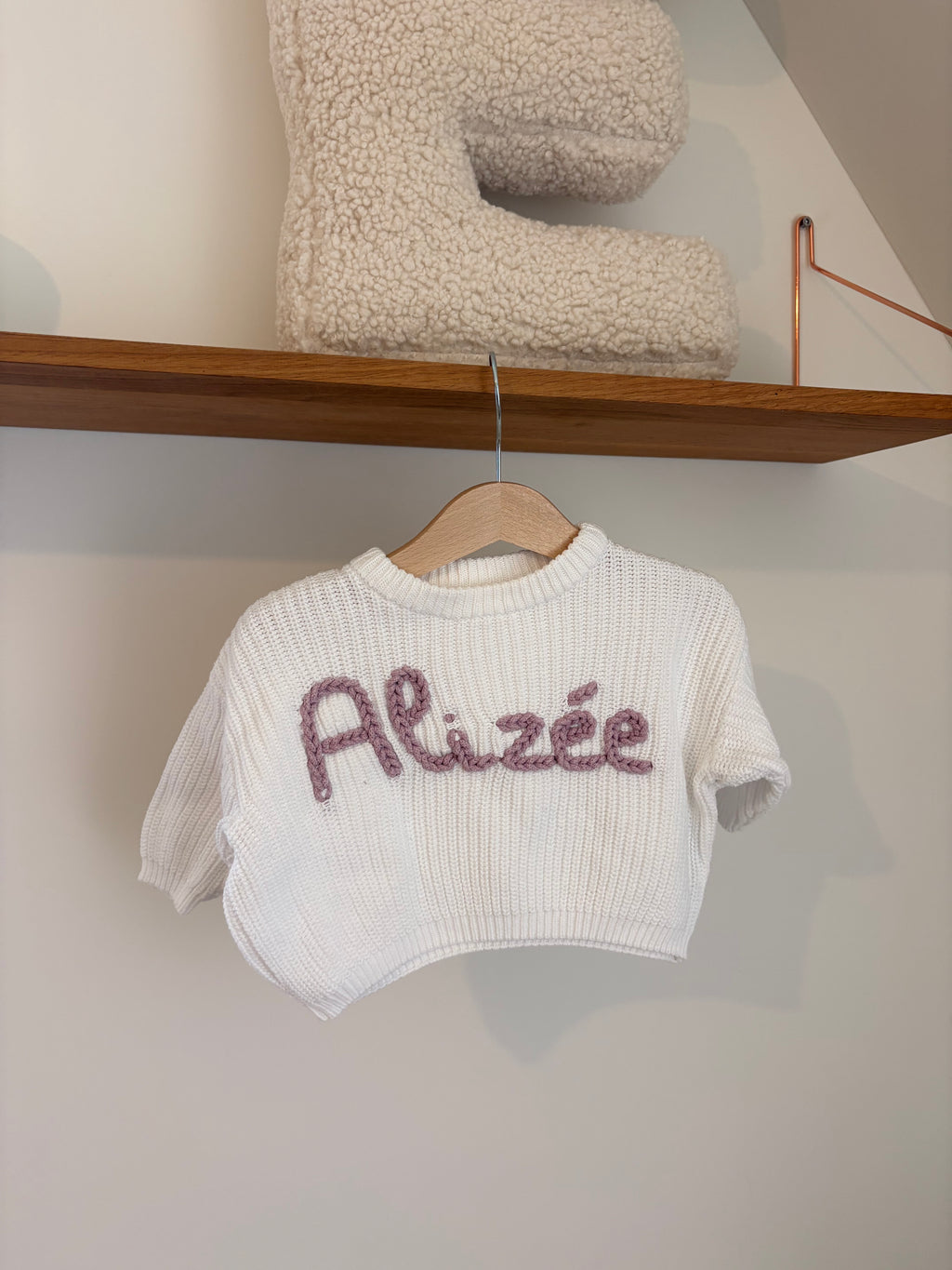 Gepersonaliseerd - Alizée sweater wit - 3/6M