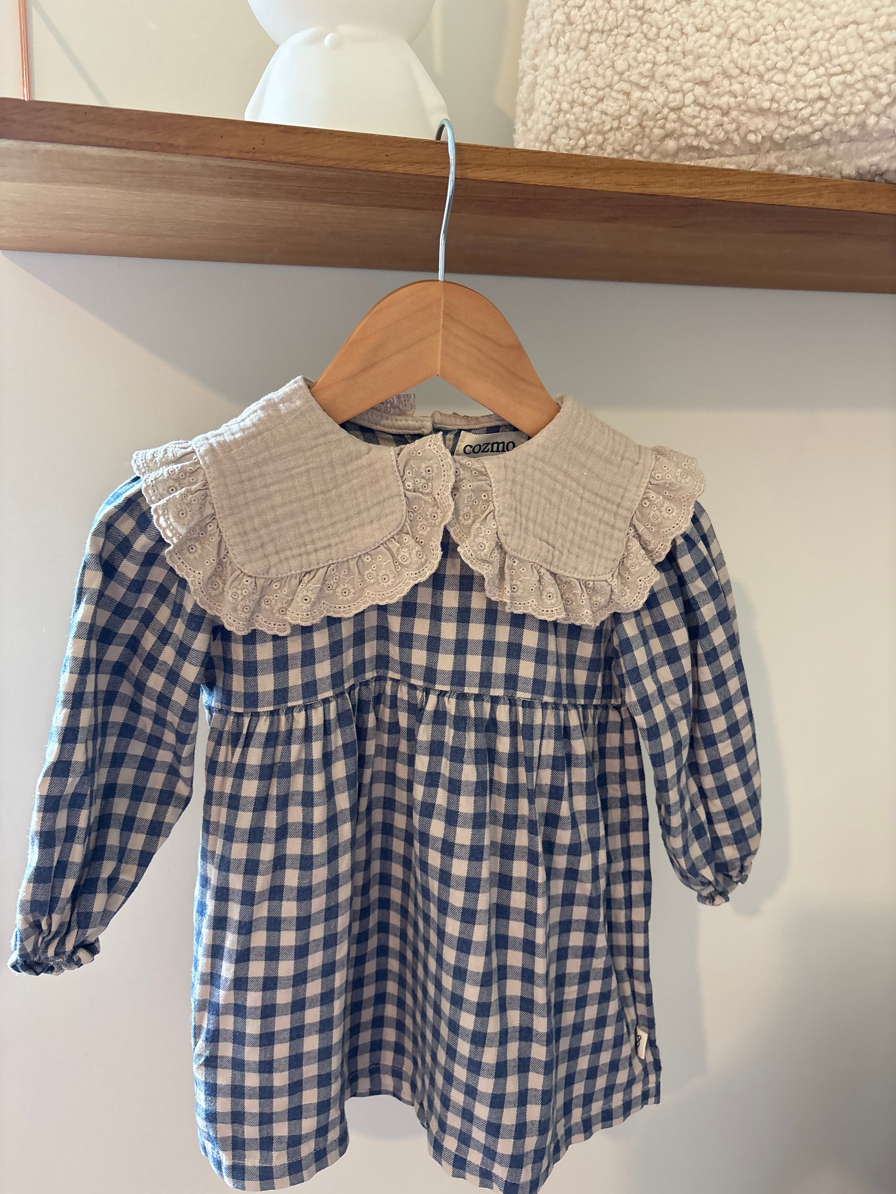 My Little Cozmo - blauw jurkje met kraagje - 18M