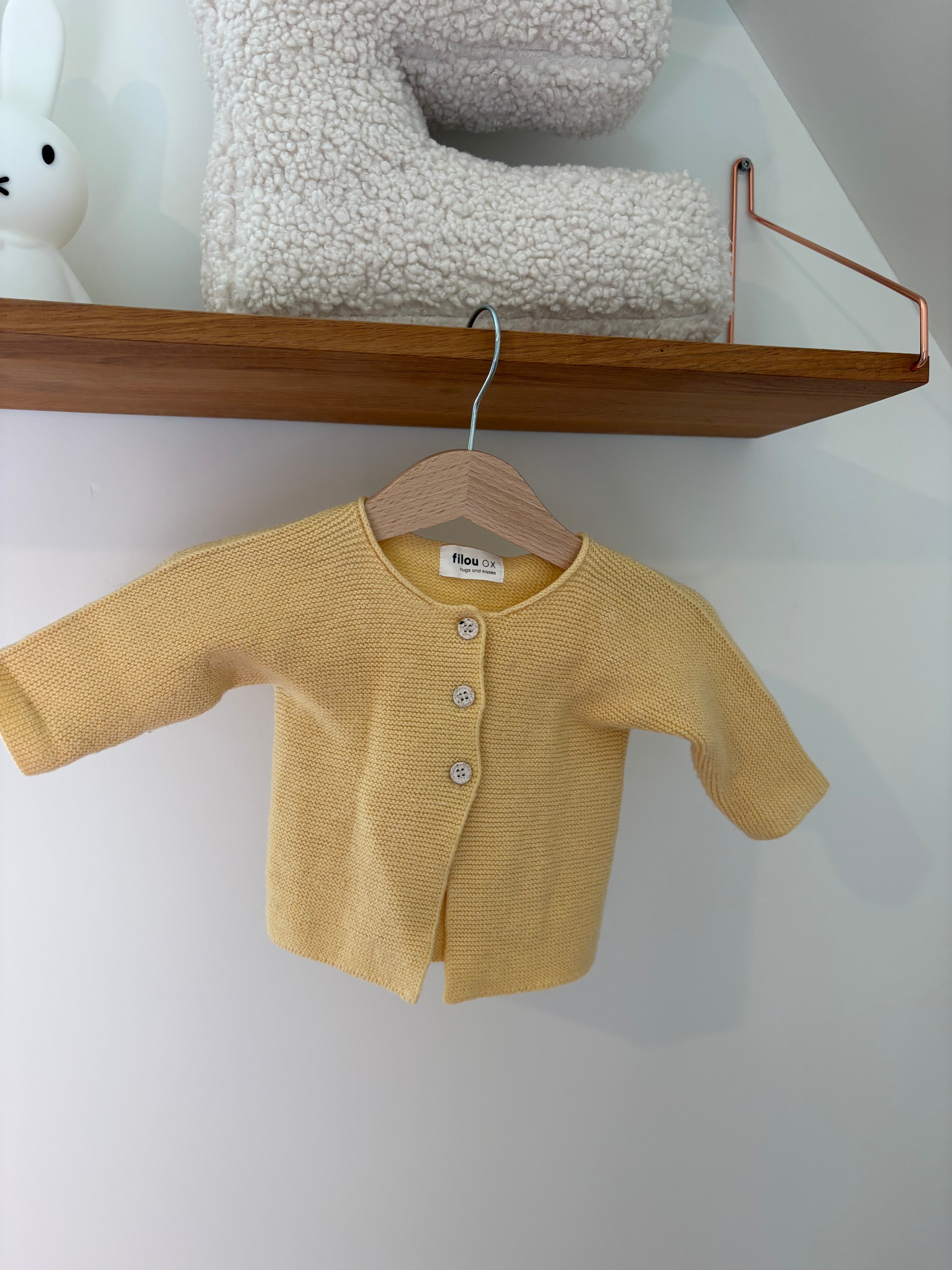 Filou& Friends - geel merinowool truitje - 1/4M