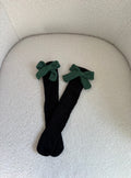 kniekousjes met strik - zwart & groen - 3/4Y