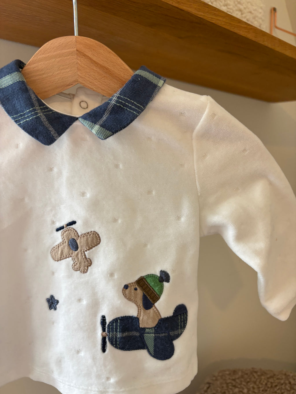 Mayoral - flanellen top met kraagje - 6M