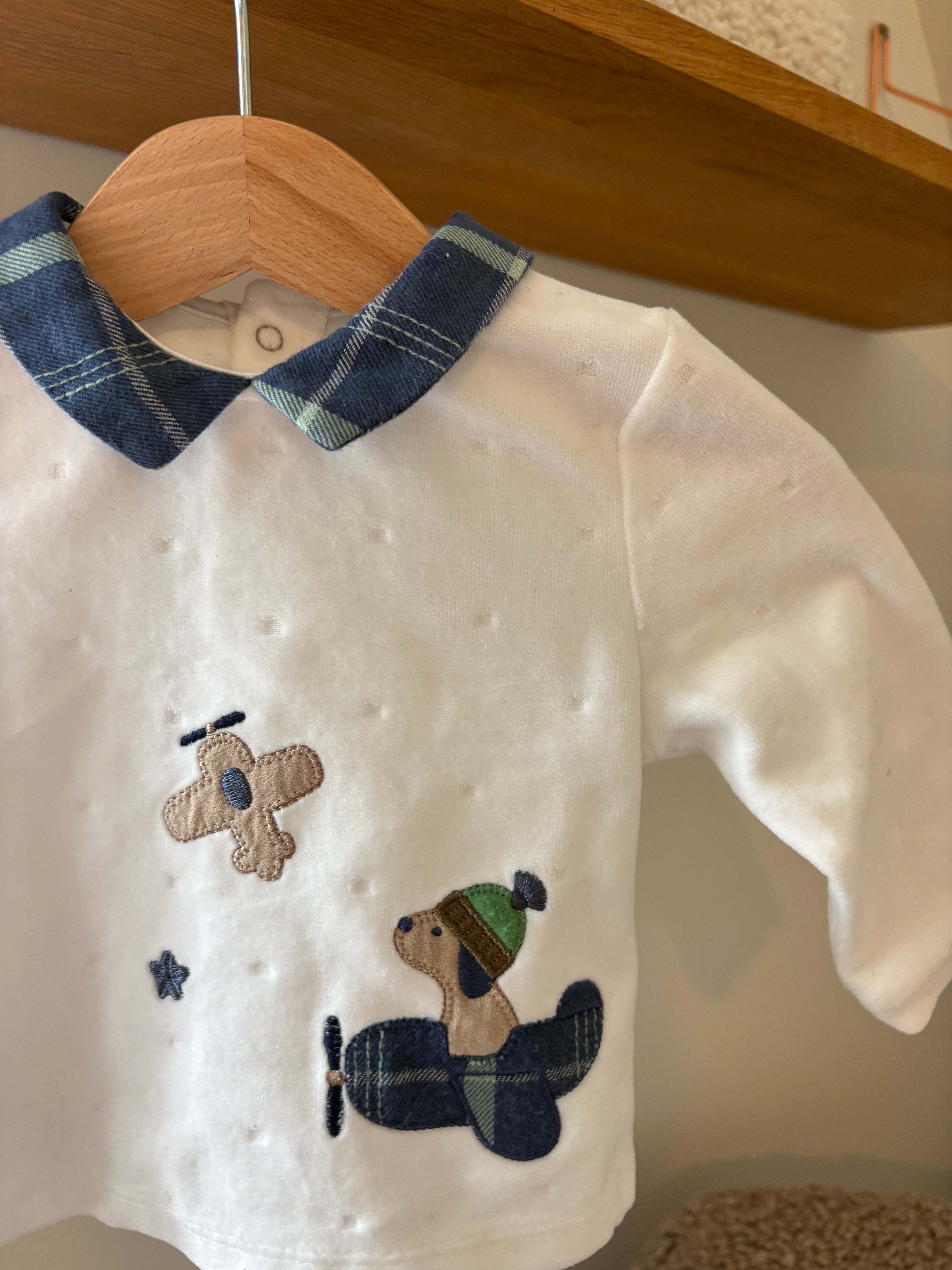 Mayoral - flanellen top met kraagje - 6M
