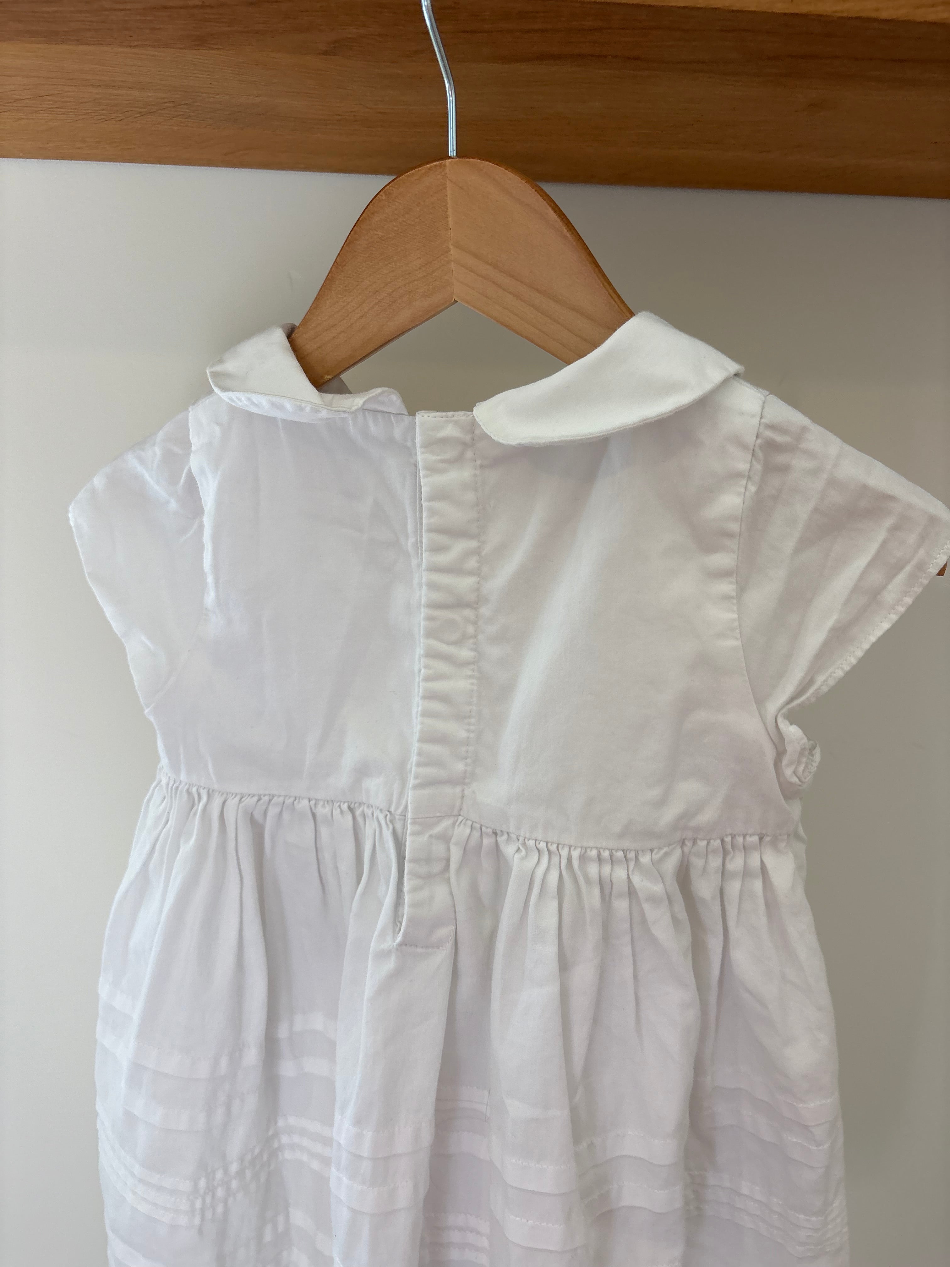 Petit Bateau - wit kleedje kraagje - 3Y/95