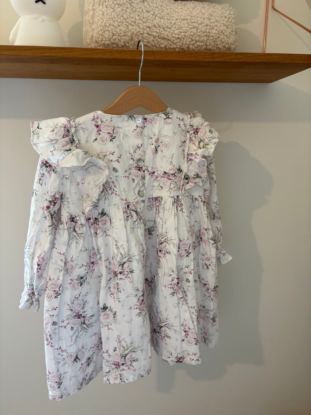 Cordel - wit jurkje met bloemen - 4Y