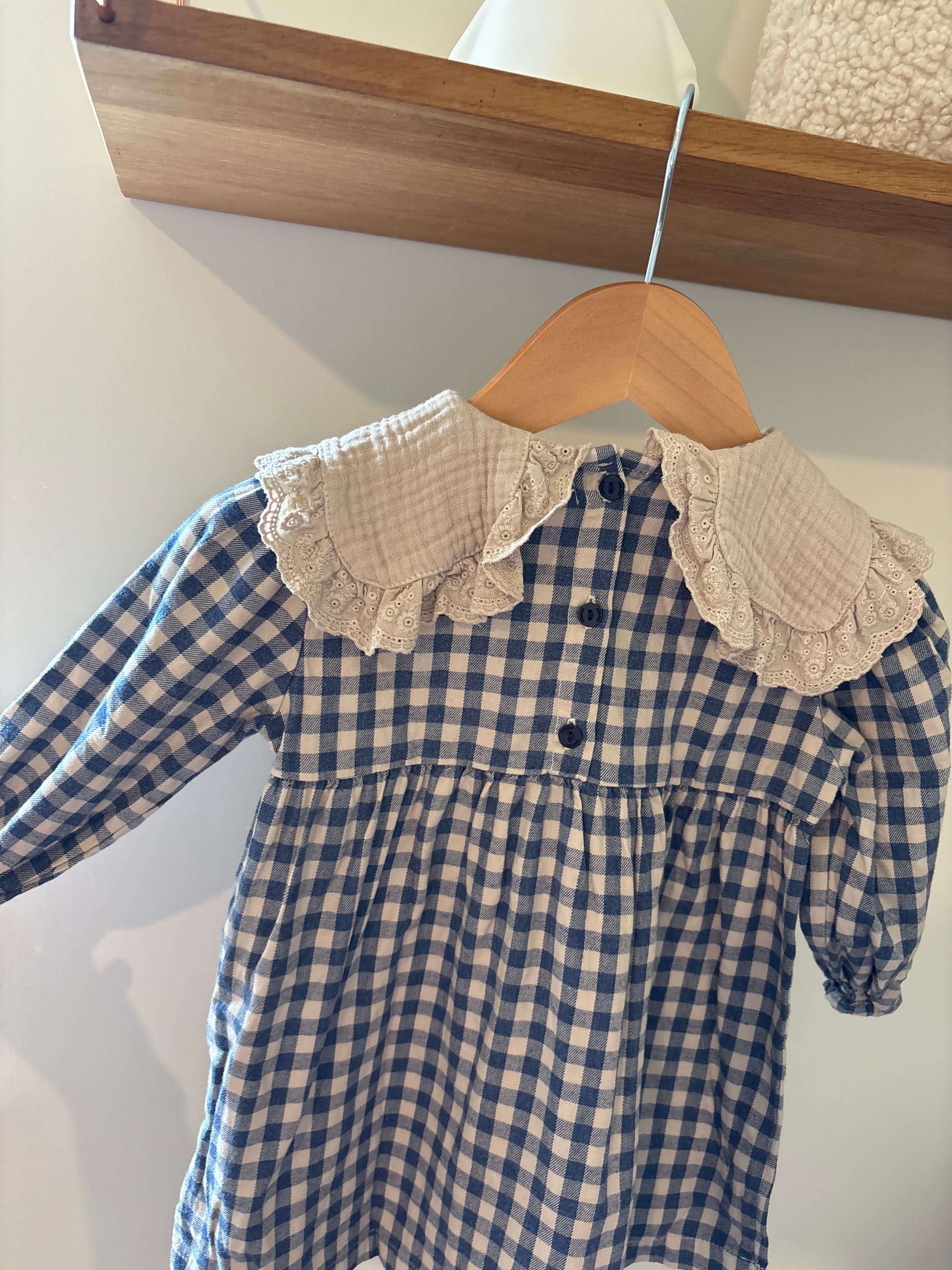 My Little Cozmo - blauw jurkje met kraagje - 18M