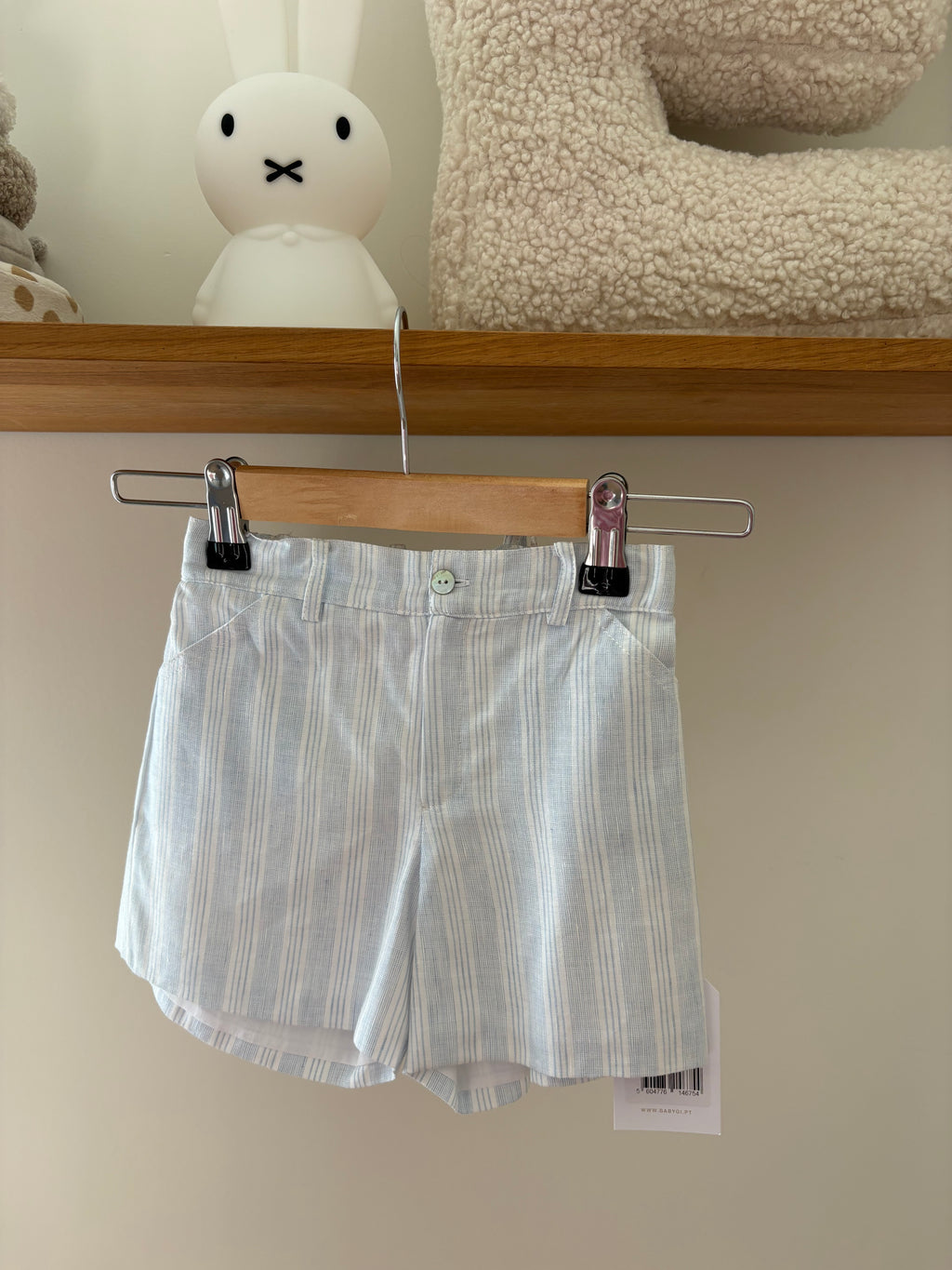 Baby Gi - blauwwitte short - 3Y