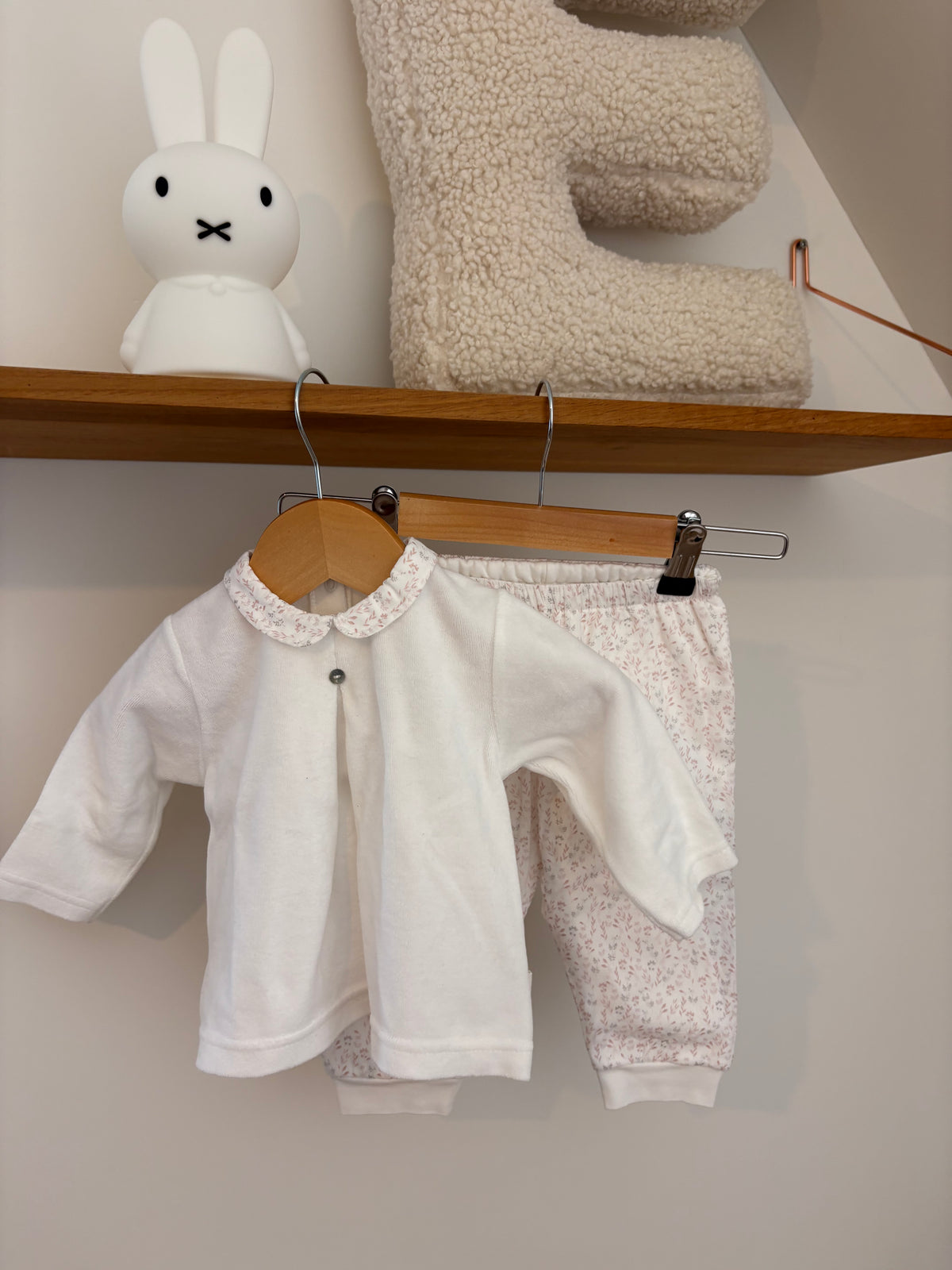 Baby Gi - wit flanellen setje - 6M