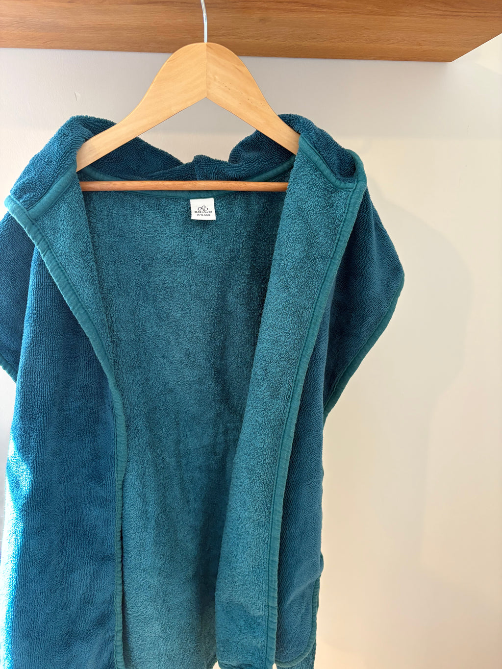 BB&Co - blauwe poncho/badjas - 2/4Y