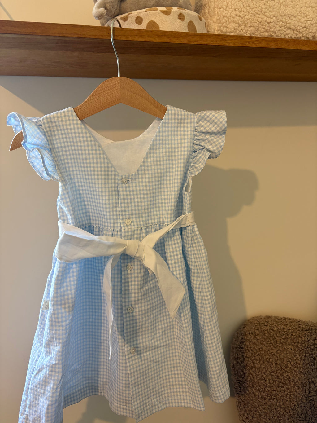 Baby Gi - Jurk met wit en blauw  - 86 Baby Gi
