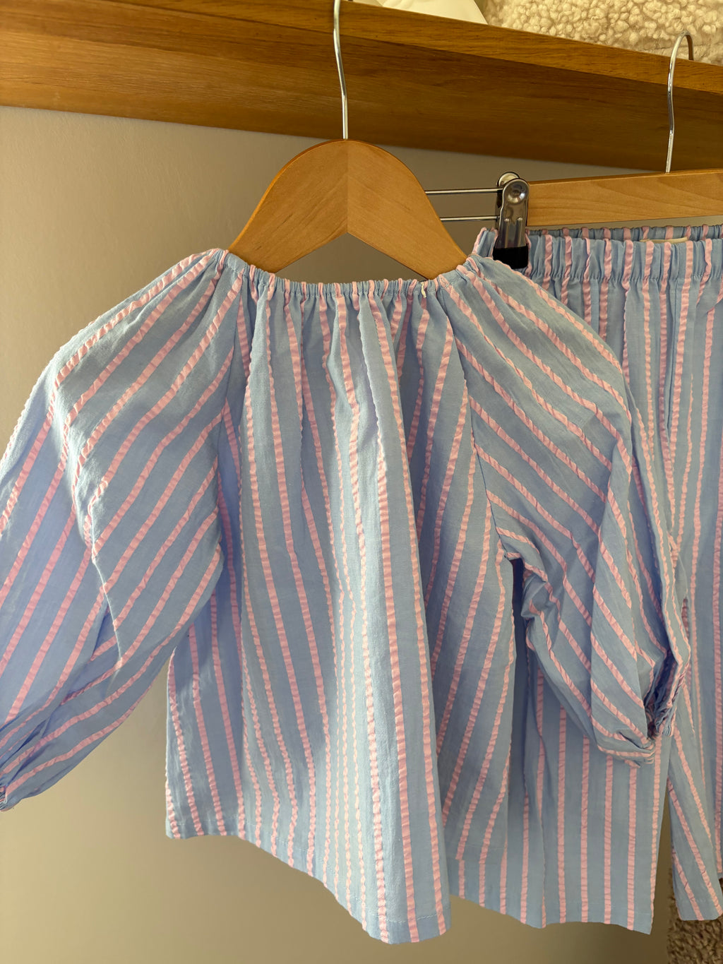 Maison Coco - Setje pastelblauwe & roze  - 2/3Y