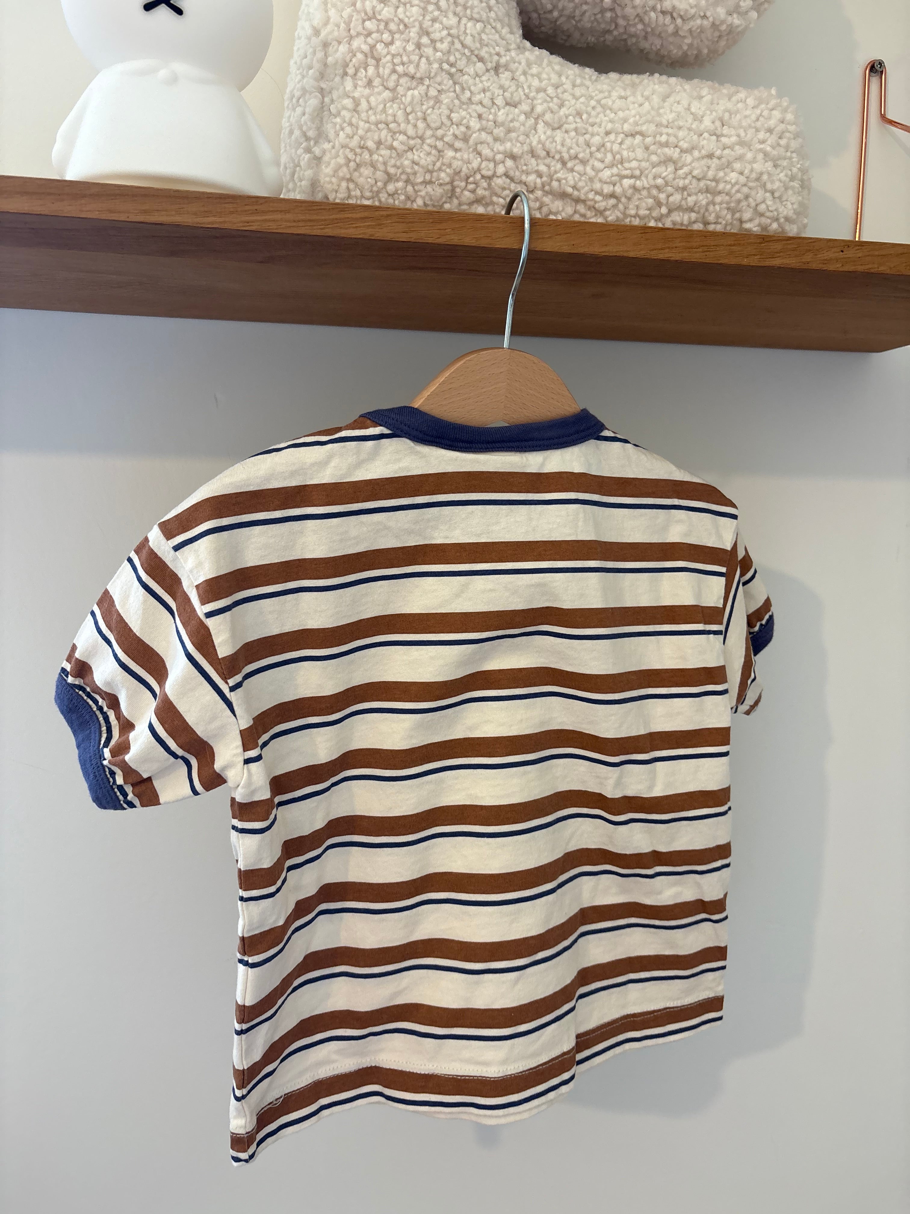 Zara - tshirt bruine streepjes - 92