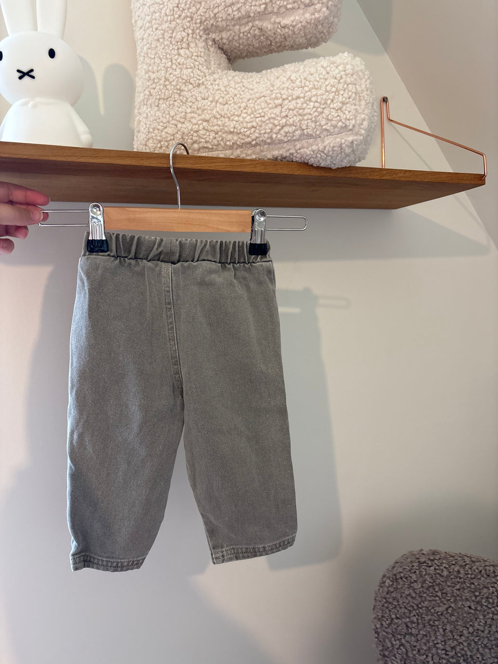 Play Up - grijze broek in jeansstof - 6M
