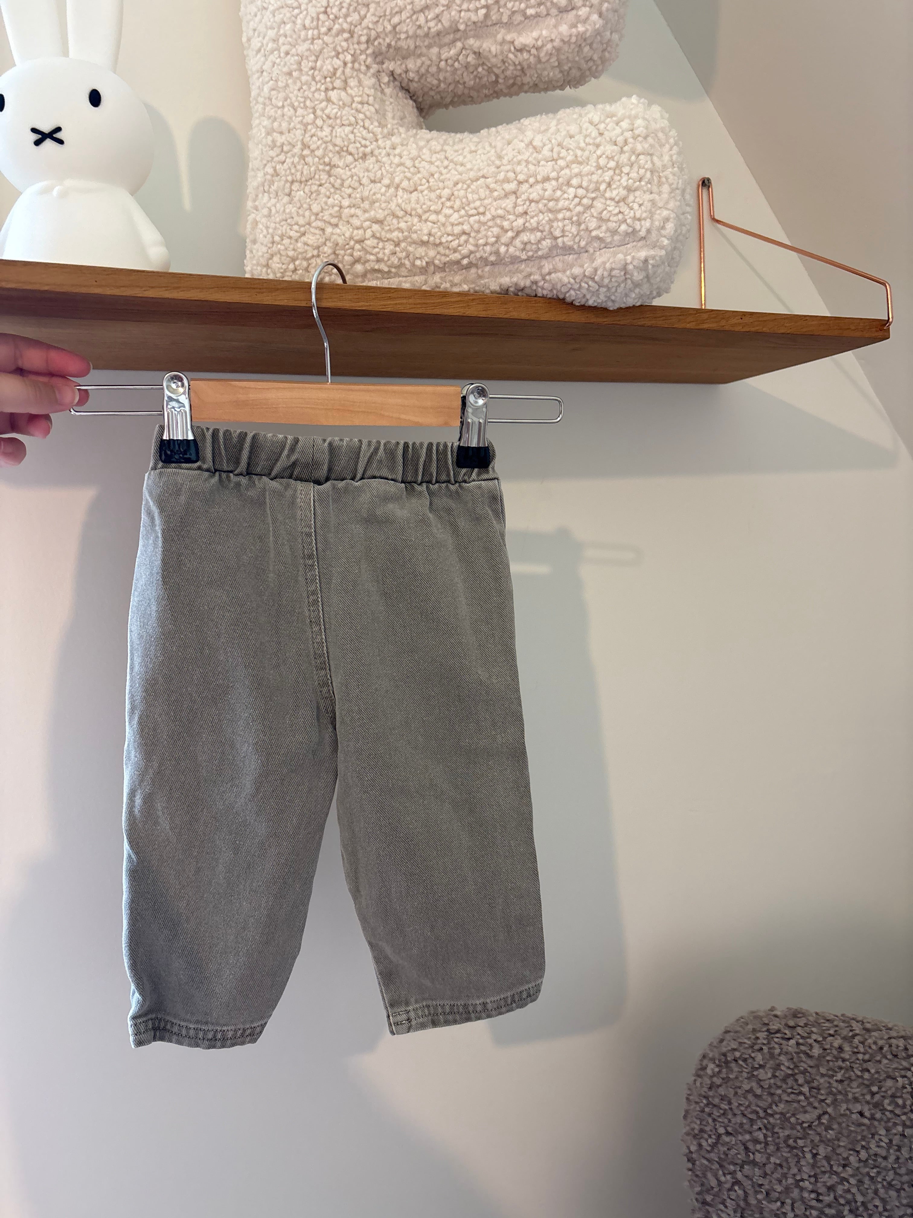 Play Up - grijze broek in jeansstof - 6M