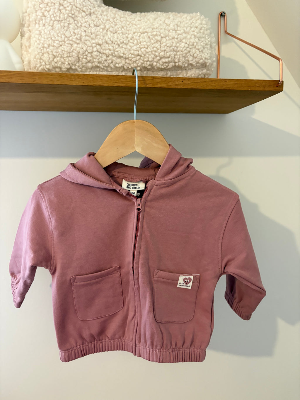 JBC - roze trui met rits "little sweetie" - 68