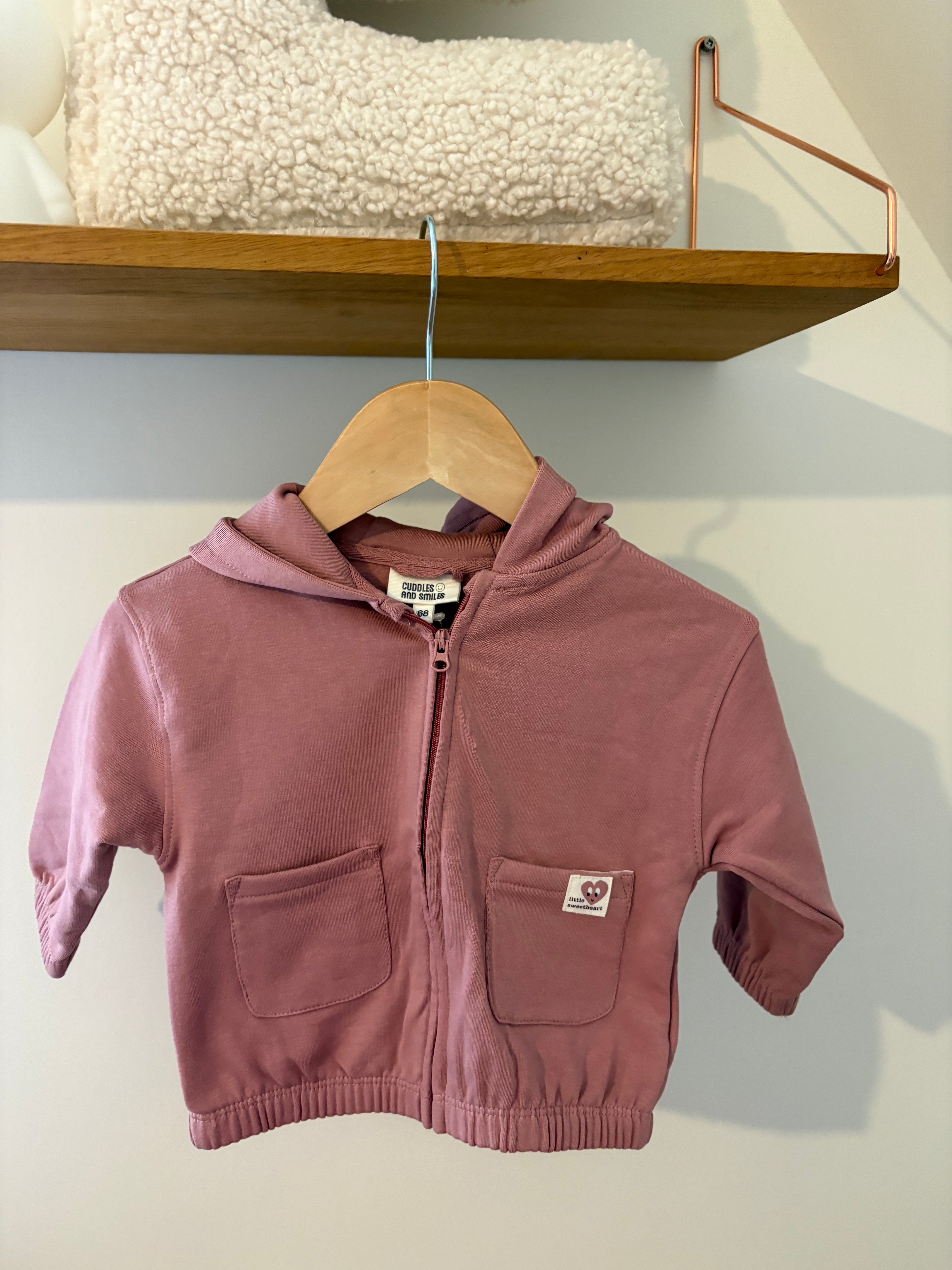 JBC - roze trui met rits "little sweetie" - 68