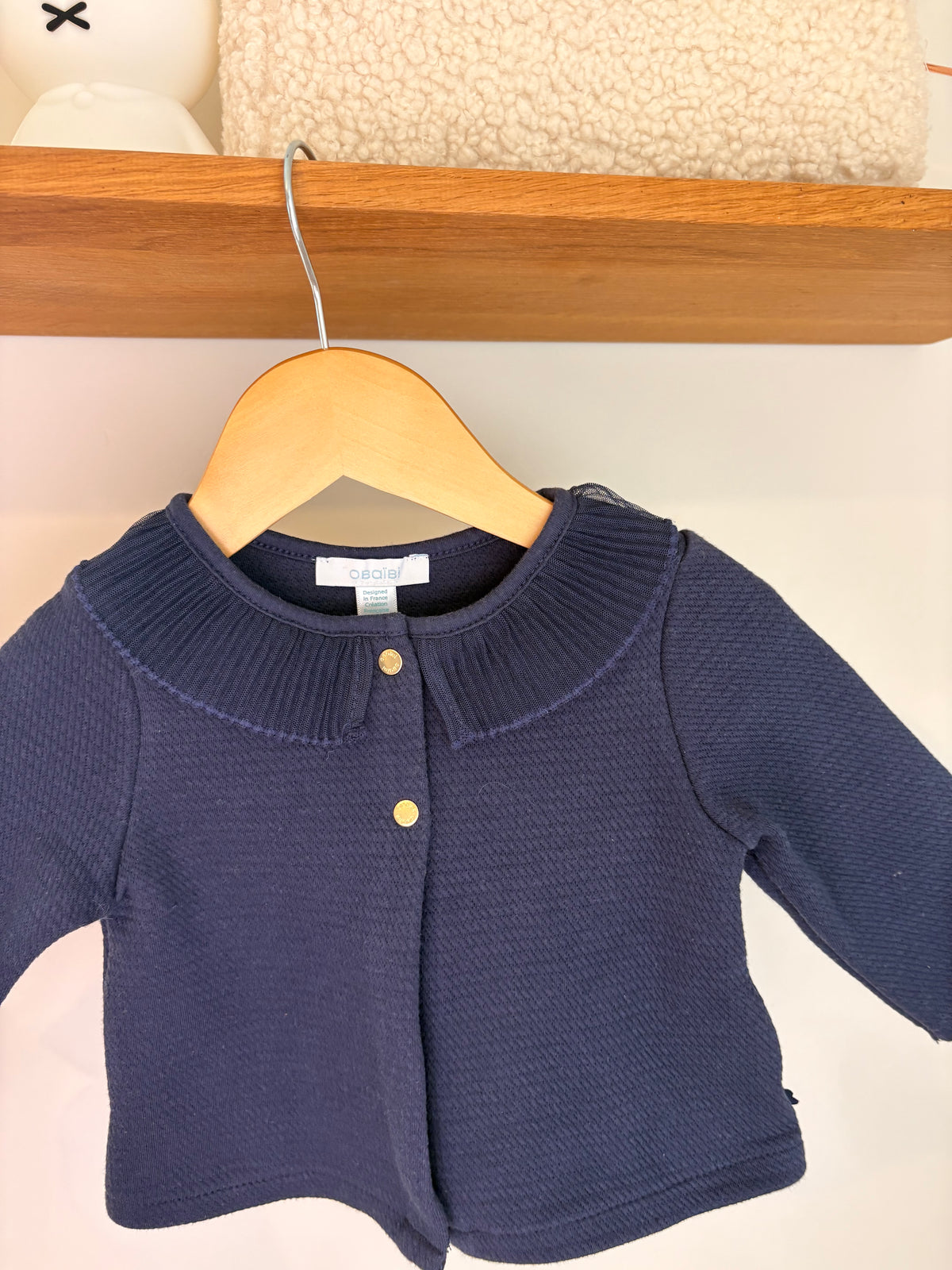 Obaibi - blauw giletje - 80