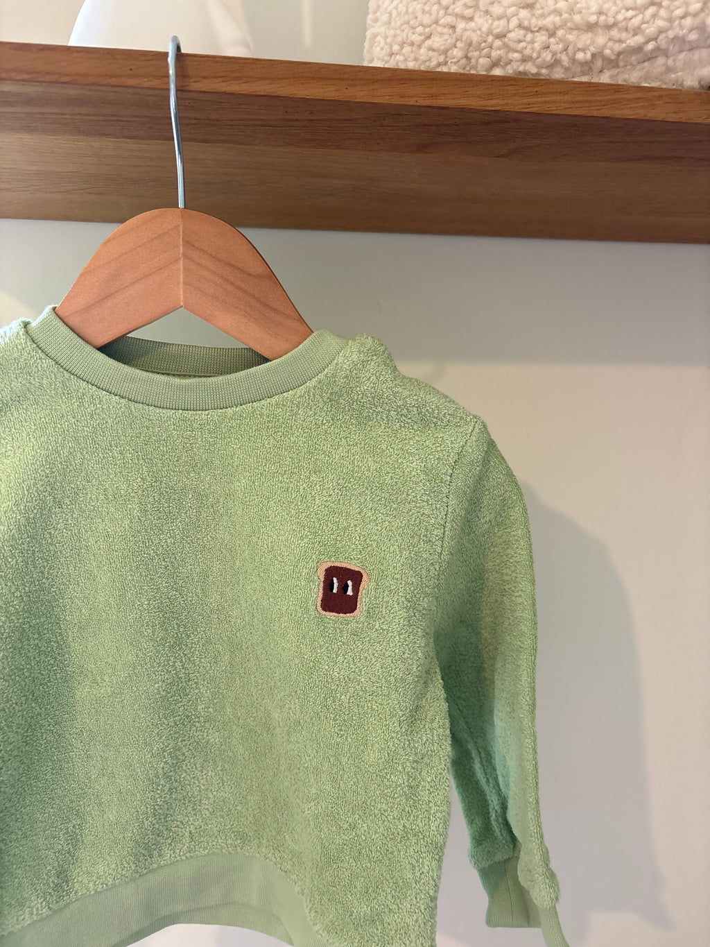 Petit Filou - groene trui badstof -12M