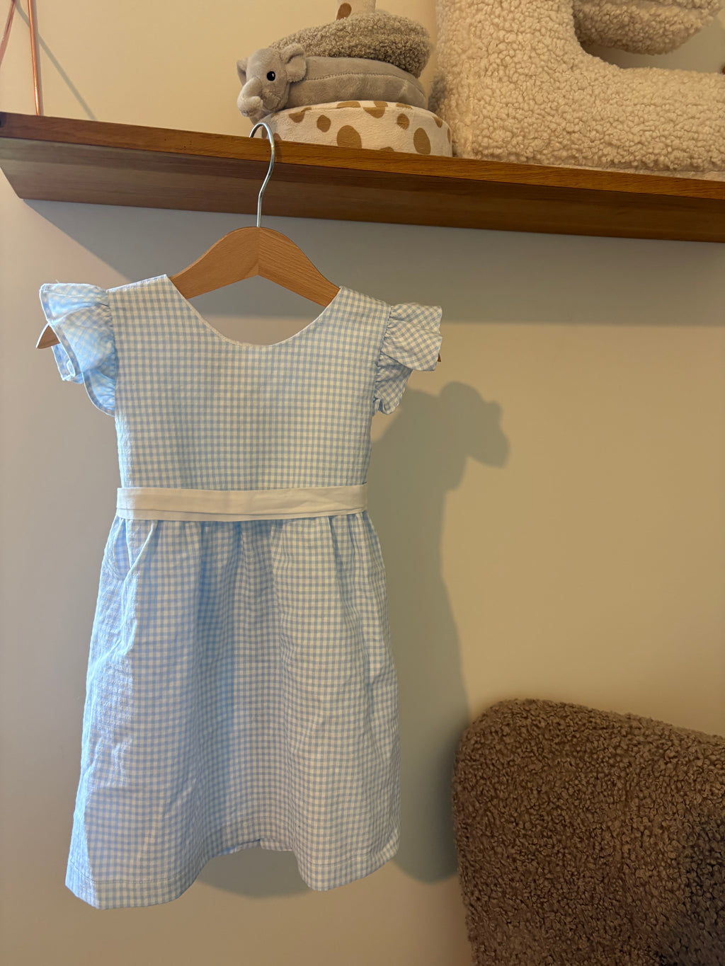 Baby Gi - Jurk met wit en blauw  - 86 Baby Gi