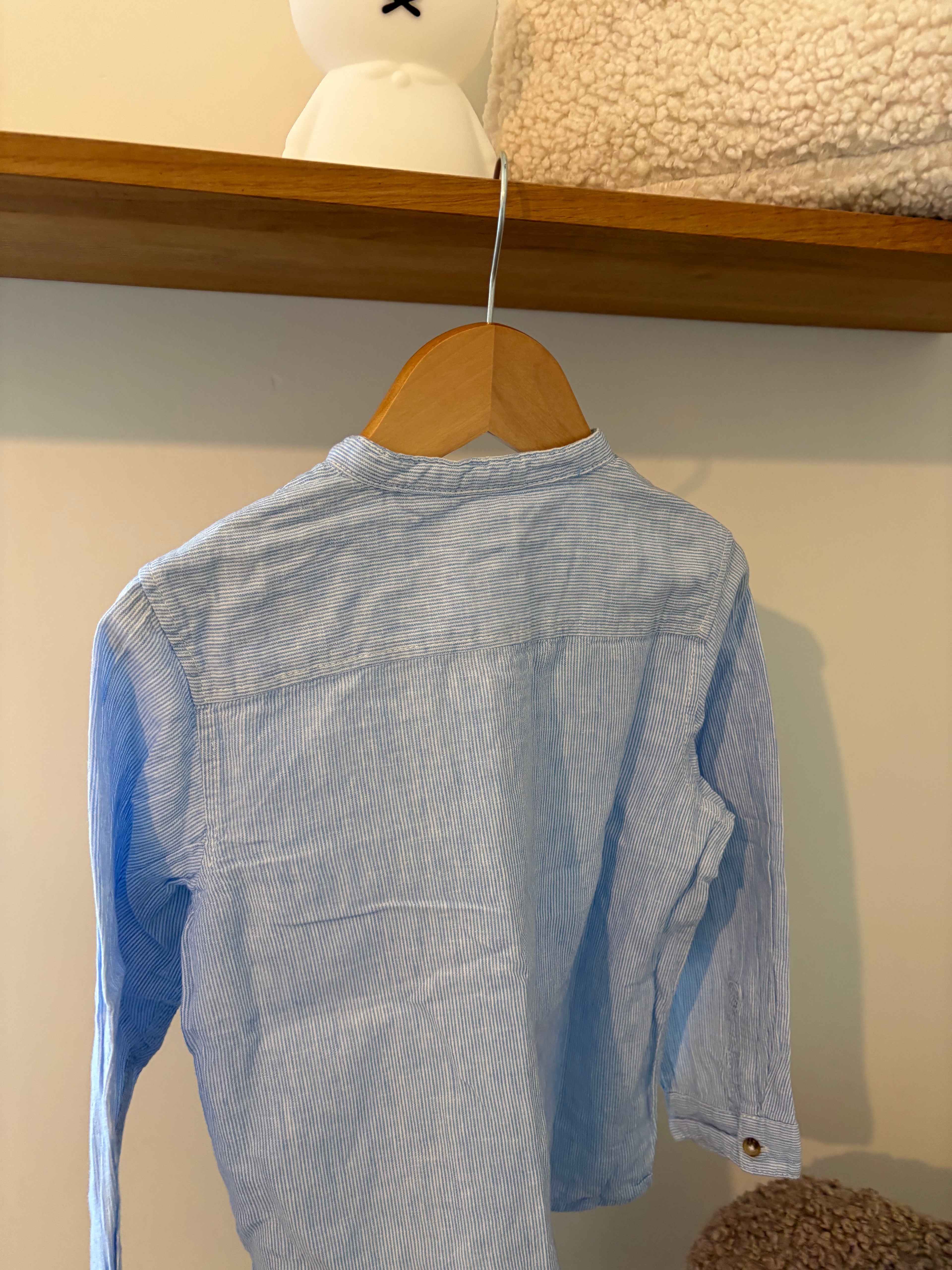 H&M - blauw hemdje - 4/5Y
