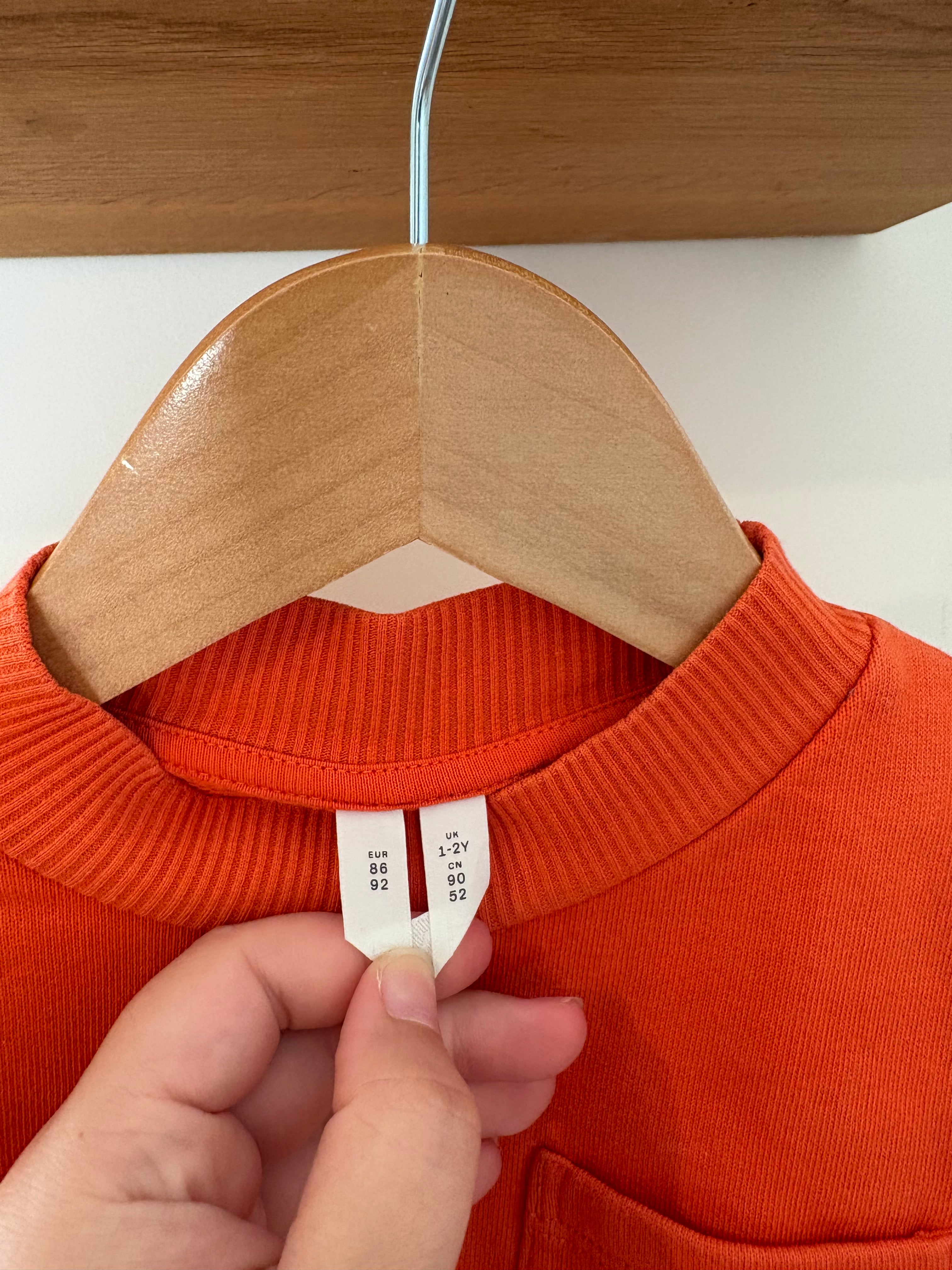 Arket - oranje sweater - 86/92
