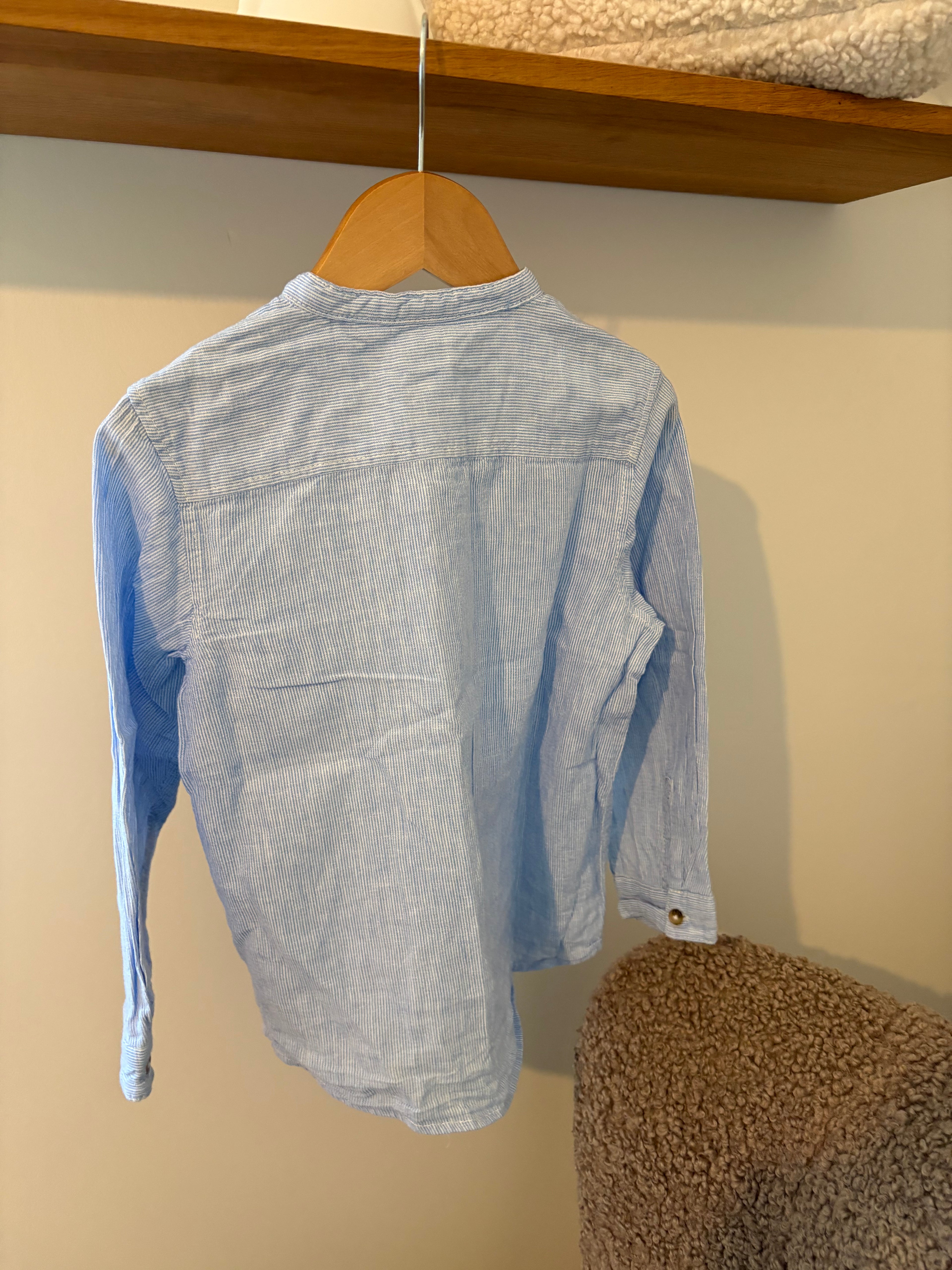 H&M - blauw hemdje - 4/5Y