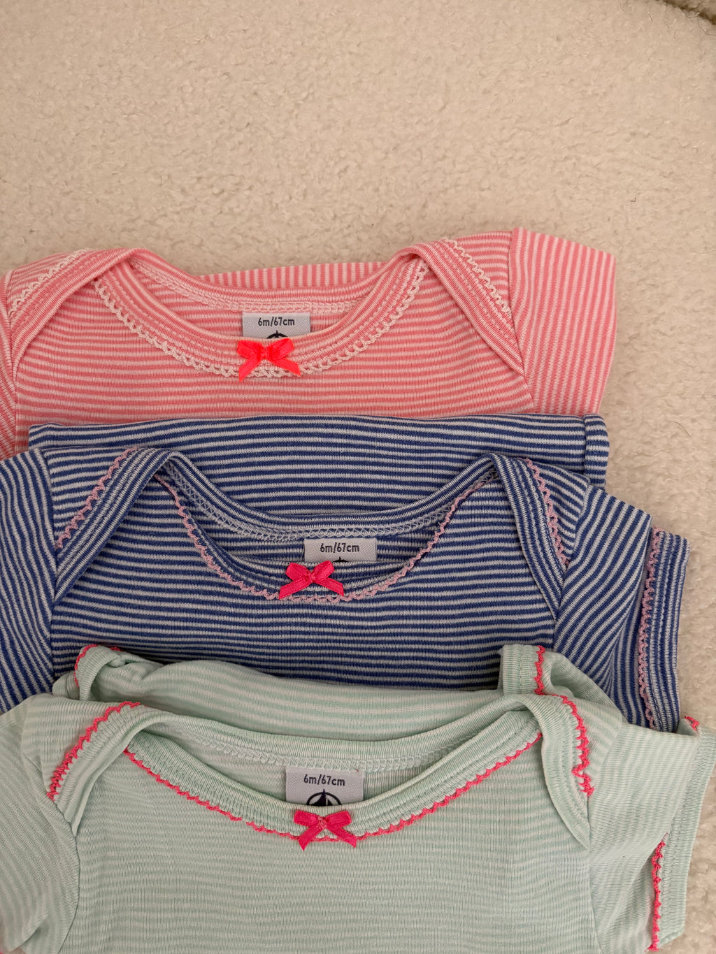 Petit Bateau - set 3 body's - 6M