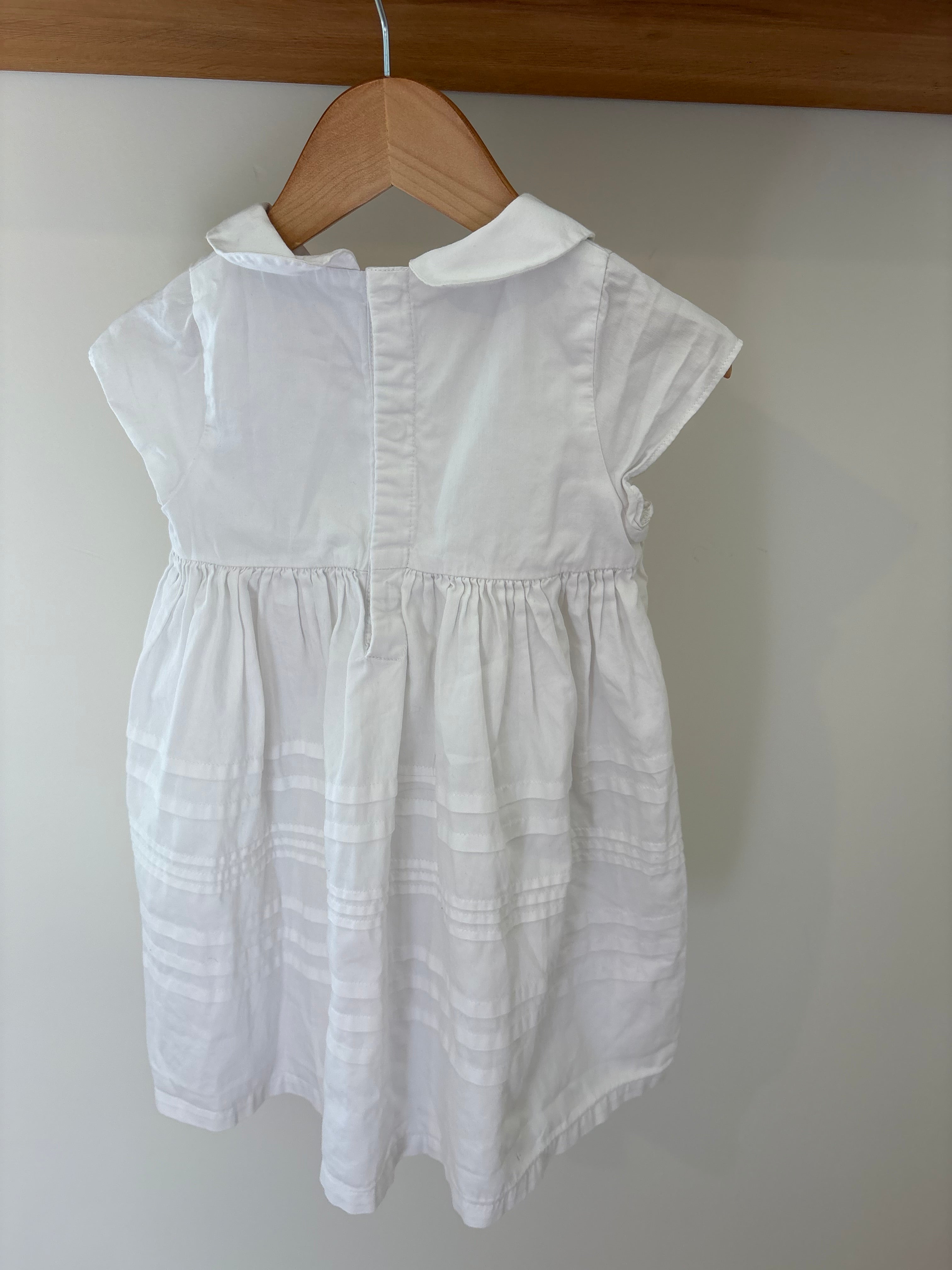 Petit Bateau - wit kleedje kraagje - 3Y/95