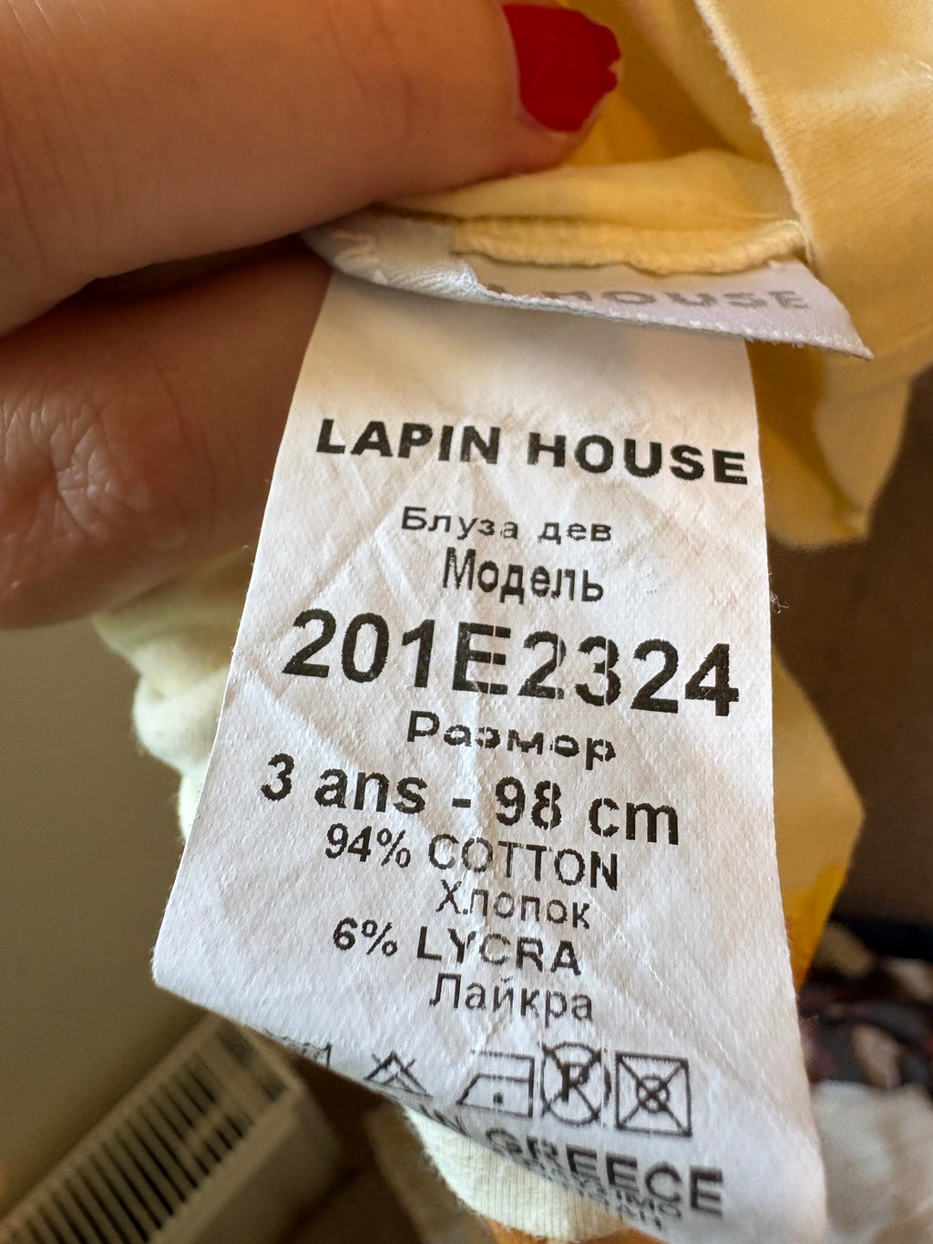 Lapin House - gele tshirt - 3Y