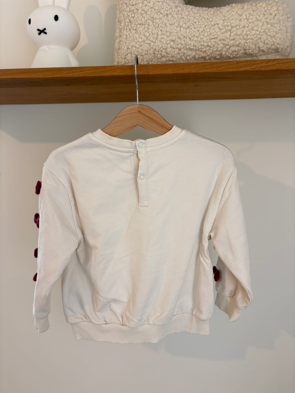 JBC - witte sweater roze strikjes - 92