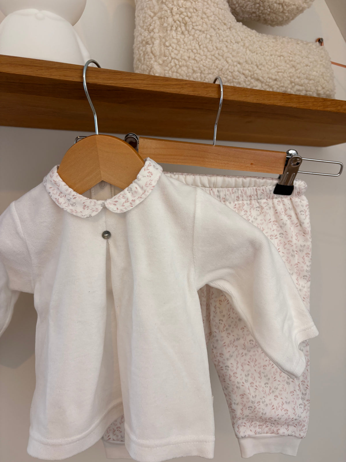 Baby Gi - wit flanellen setje - 6M