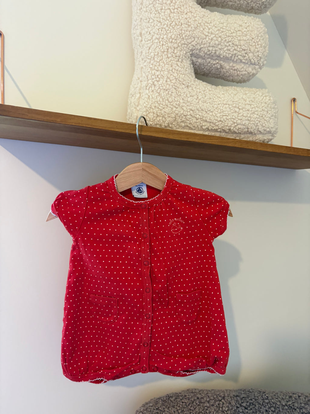 Petit Bateau rood kruippakje - 60