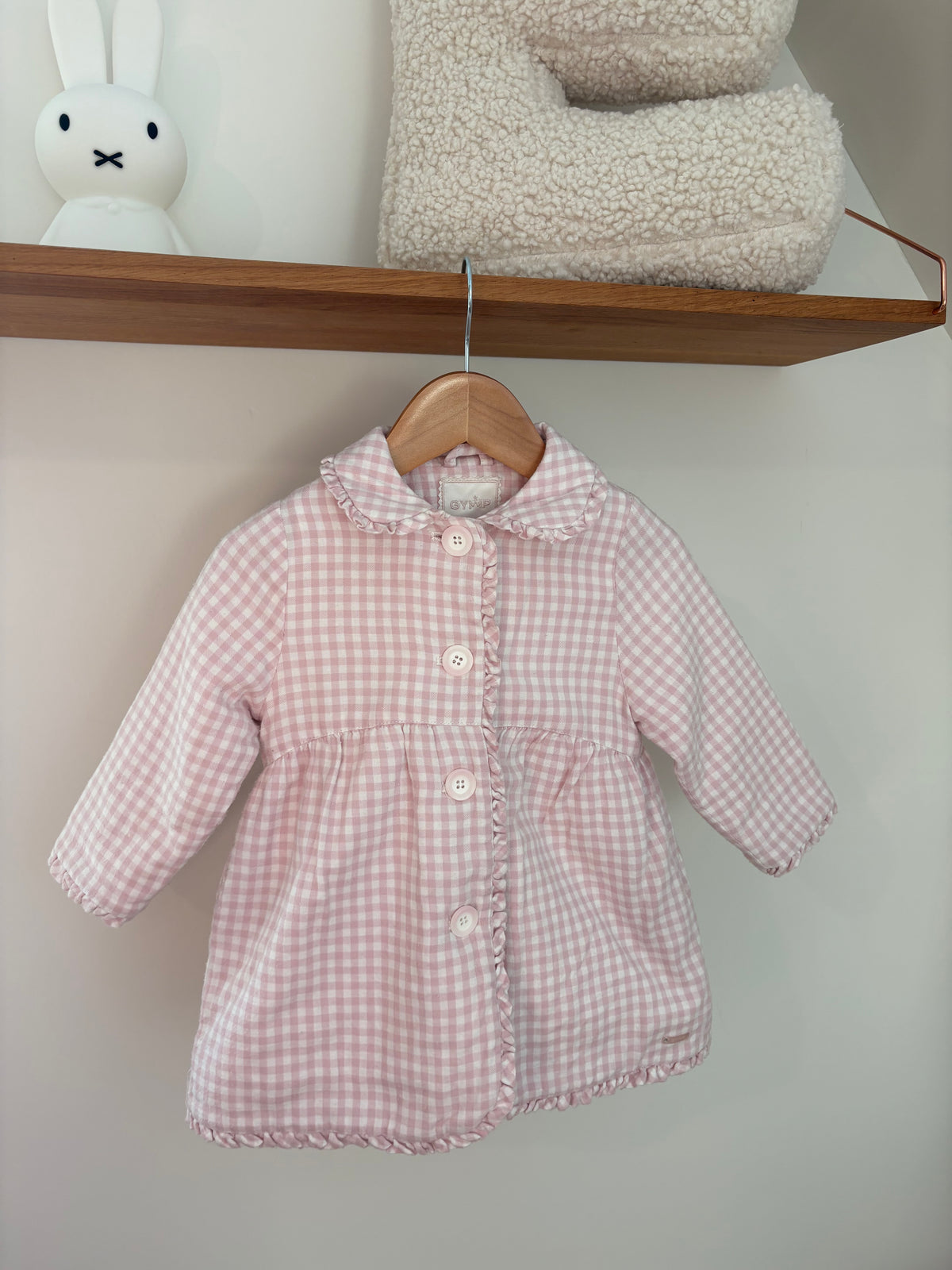 Gymp - mantel roze vichy ruitjes - 80