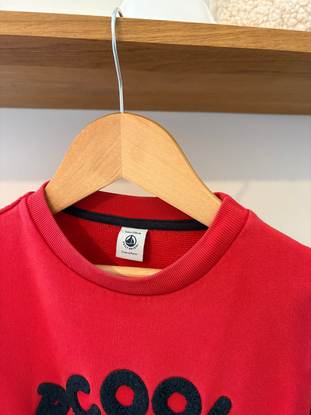 Petit Bateau - rode trui - 5Y