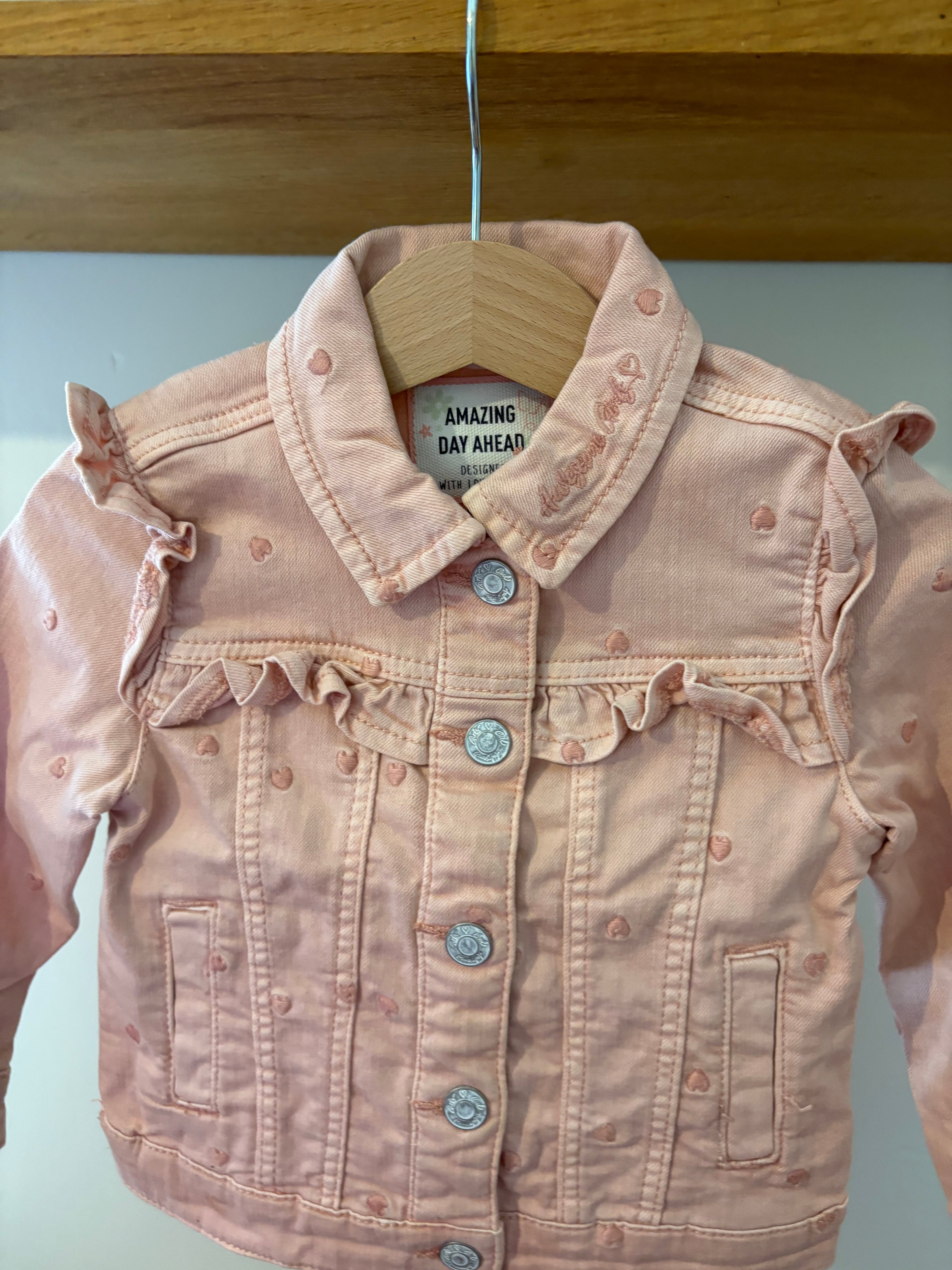 C&A - roze jeansjasje - 92