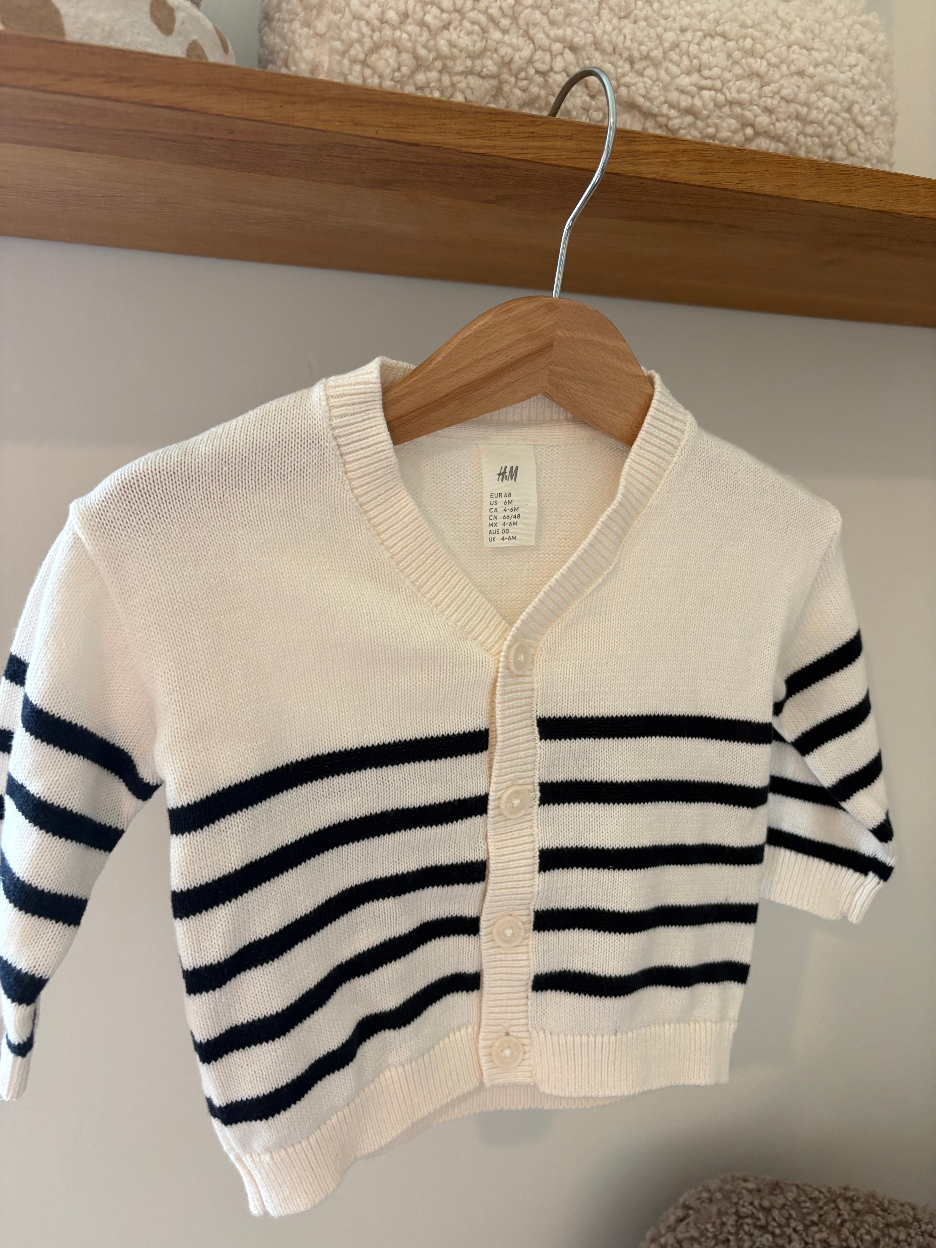 H&M - gestreepte trui met knopen - 68
