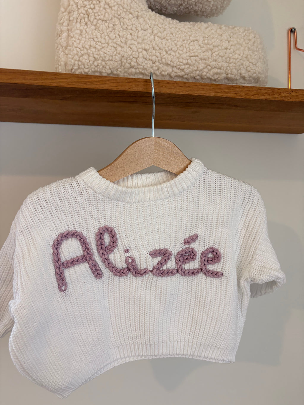 Gepersonaliseerd - Alizée sweater wit - 3/6M