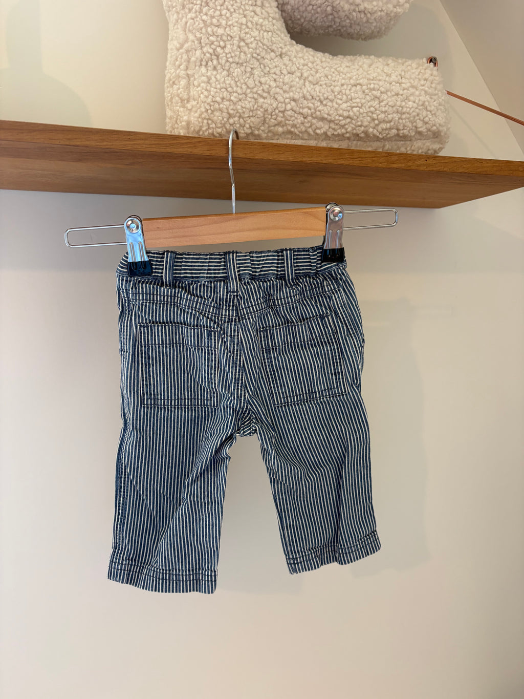 Petit Bateau- jeans broekje streepjes - 6M