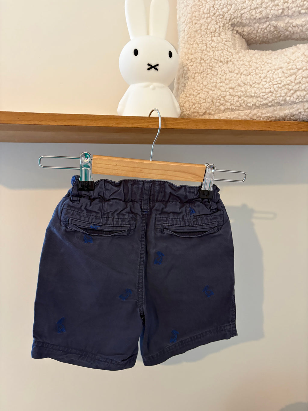 Monoprix - blauwe short pelikaan - 5Y