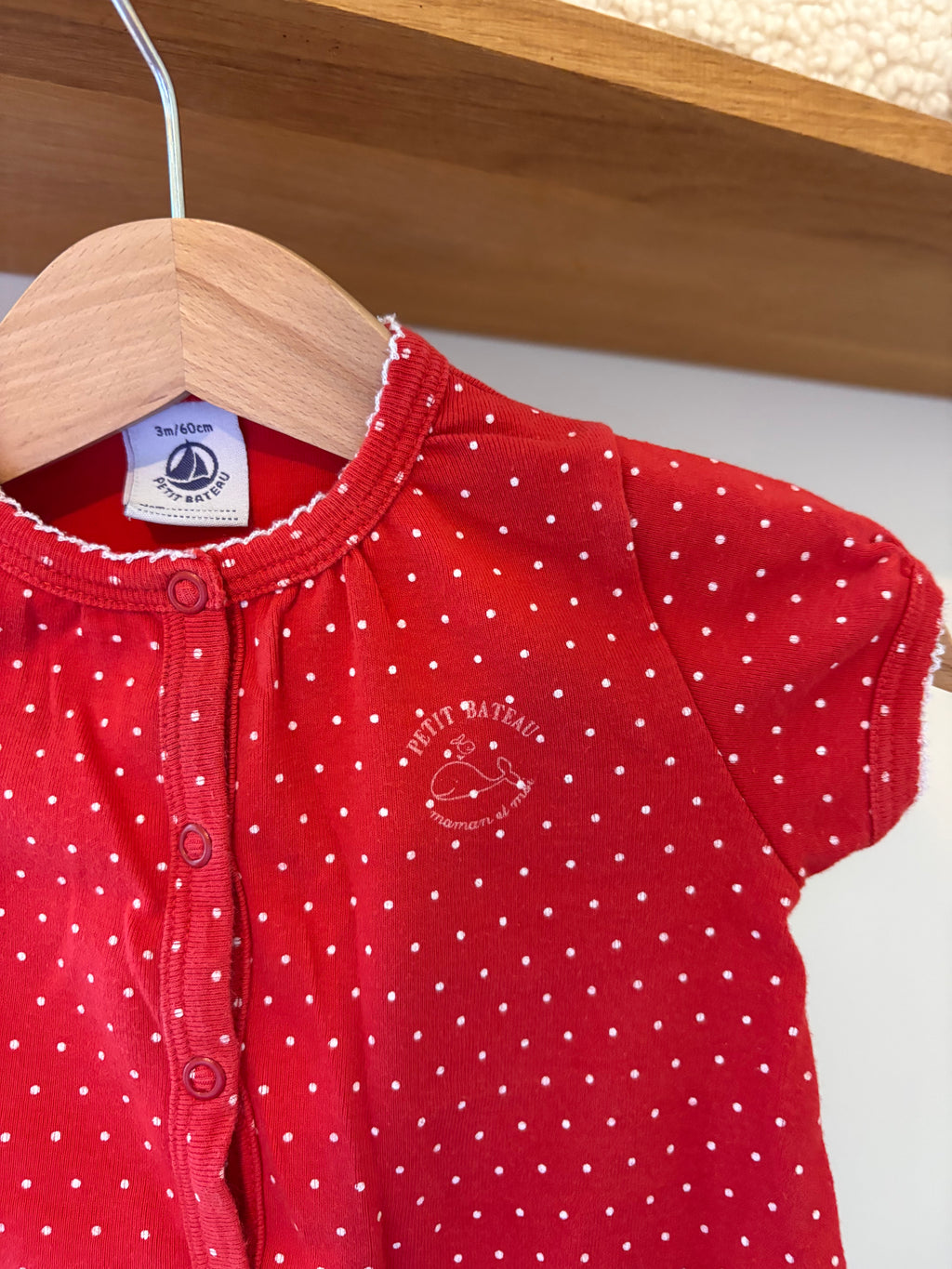 Petit Bateau rood kruippakje - 60