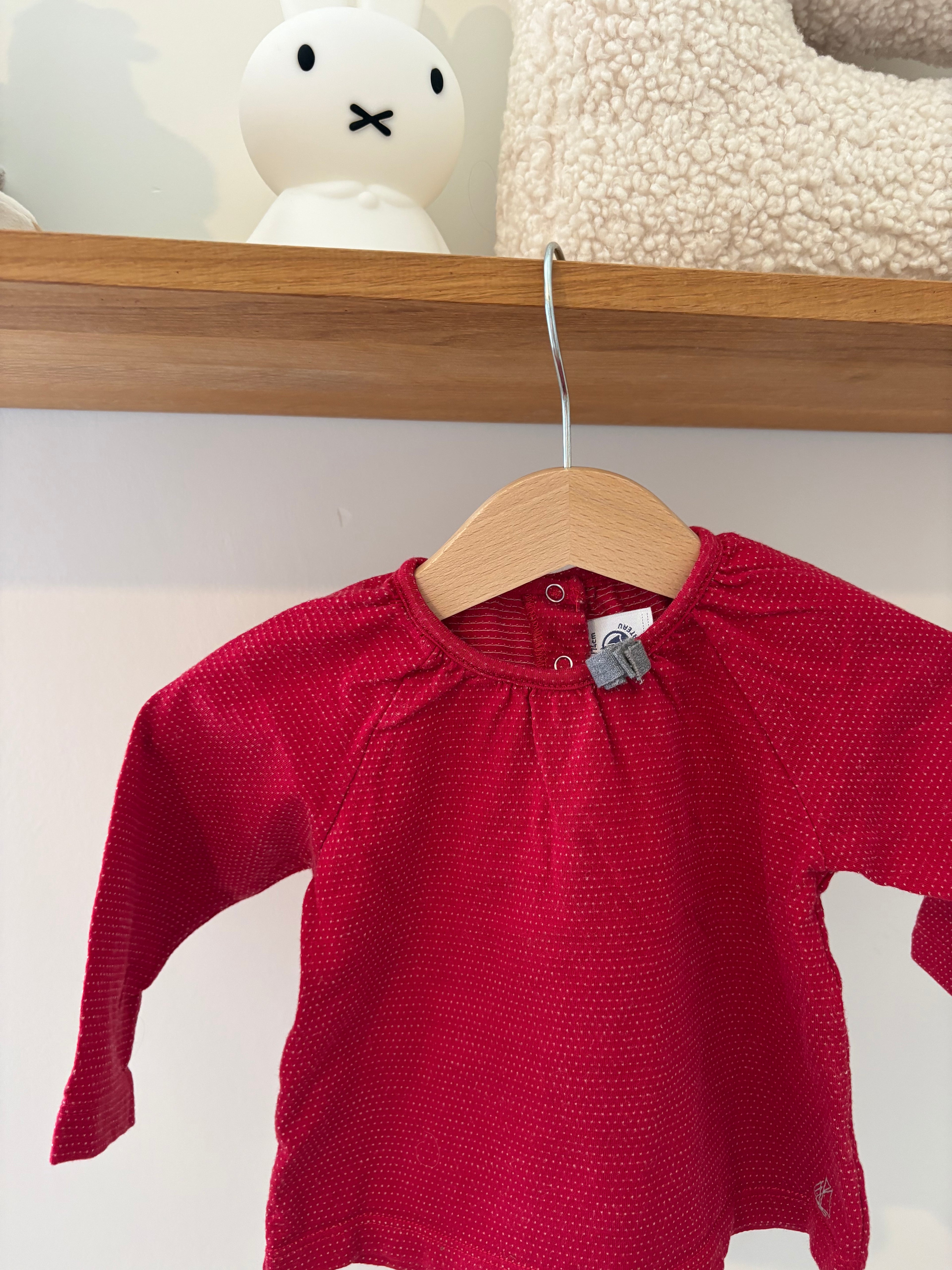 Petit Bateau - rode tshirt - 74