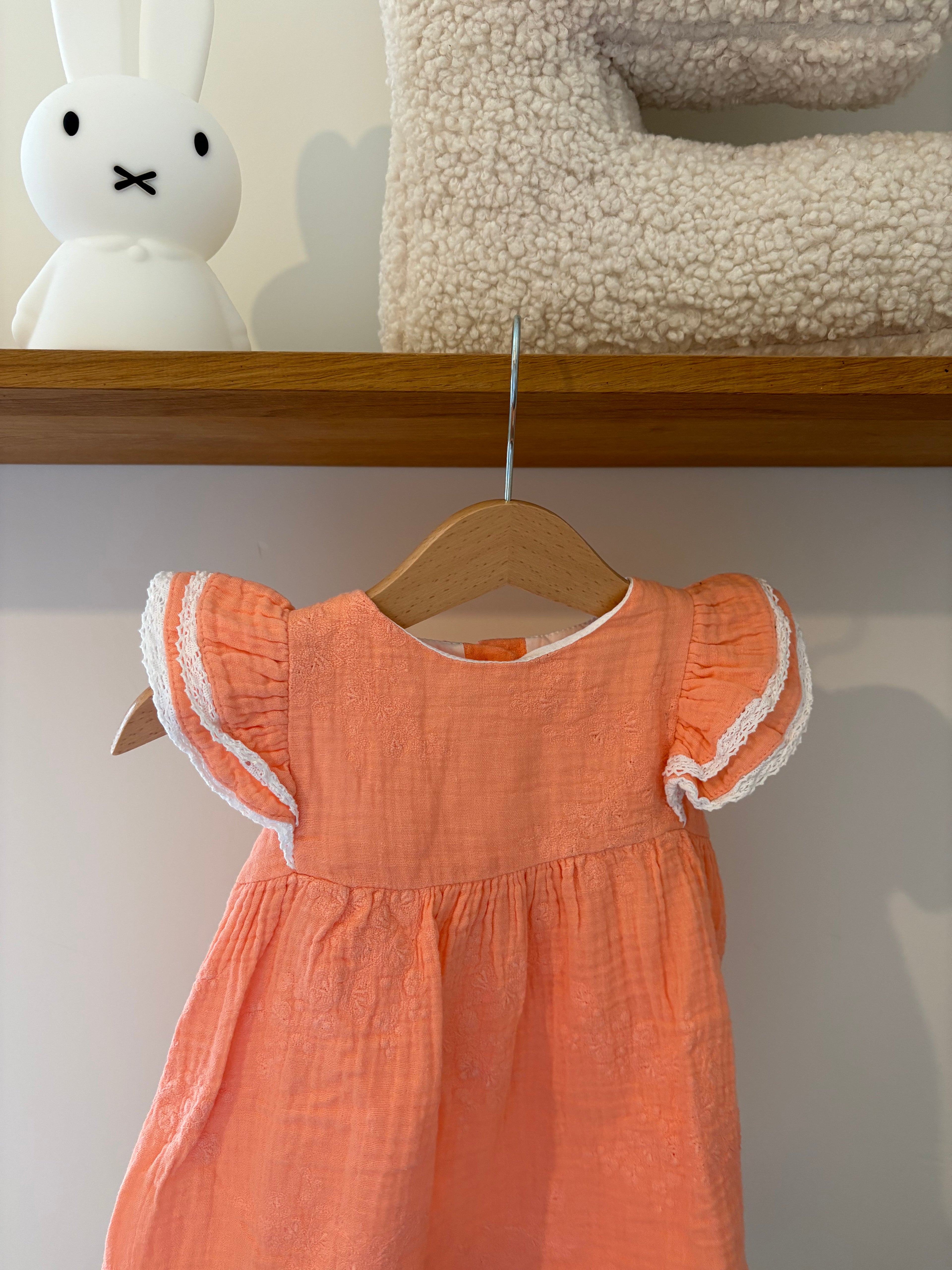 Babidu - oranje jurkje - 12M