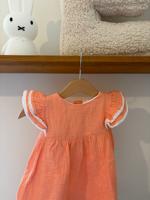 Babidu - oranje jurkje - 12M