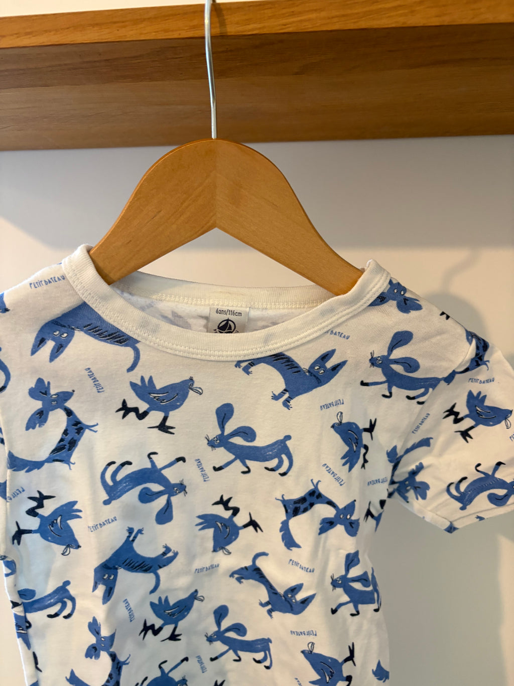 Petit Bateau - tshirt diertjes - 6Y
