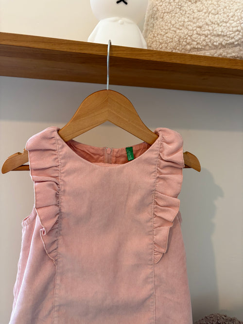 Benetton - ribflueel jurkje roze - 3Y
