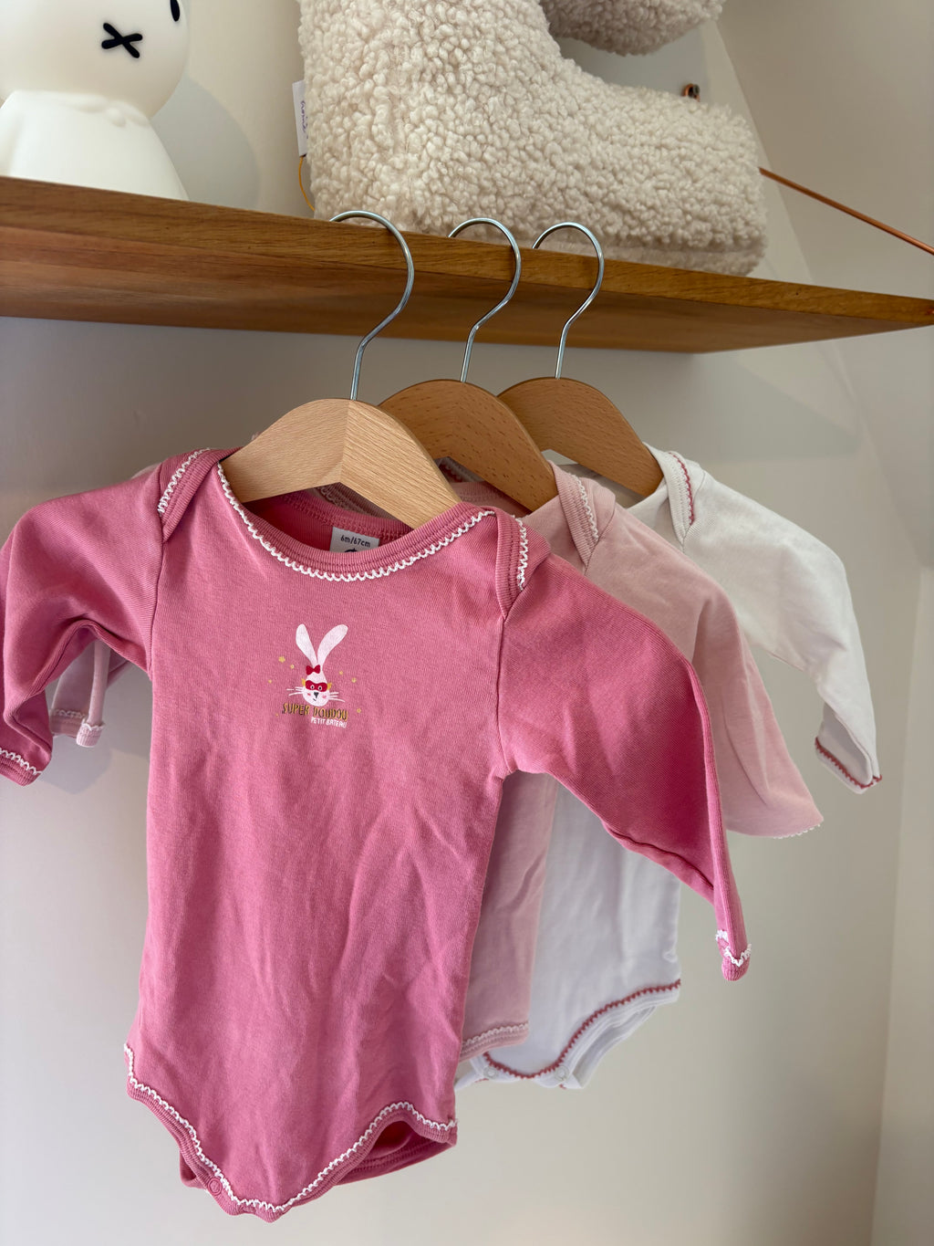 Petit Bateau - set 3 body's "doudou" - 6M